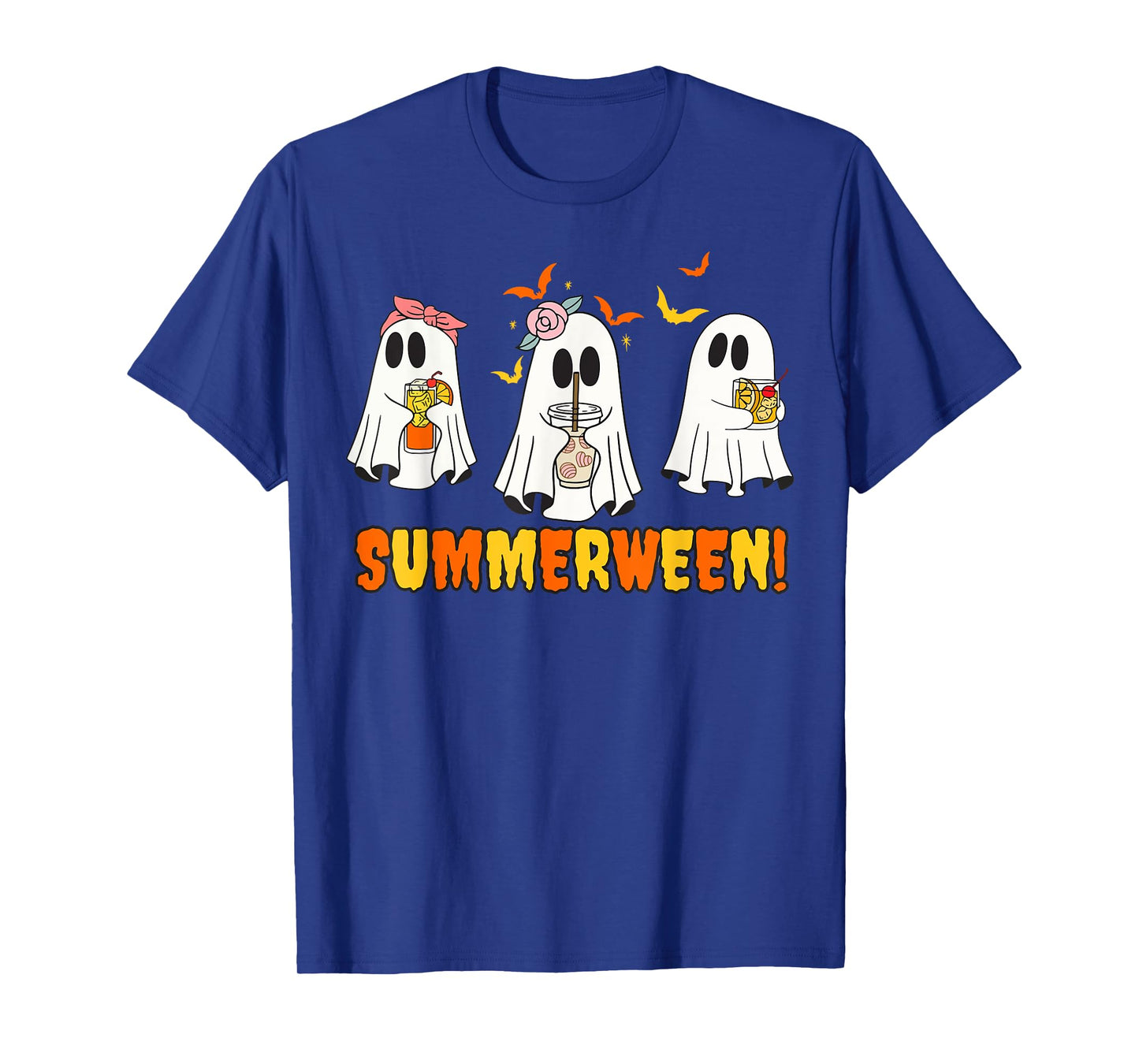 Summerween Skeleton Ghost Beach Party Halloween Vibes T-Shirt
