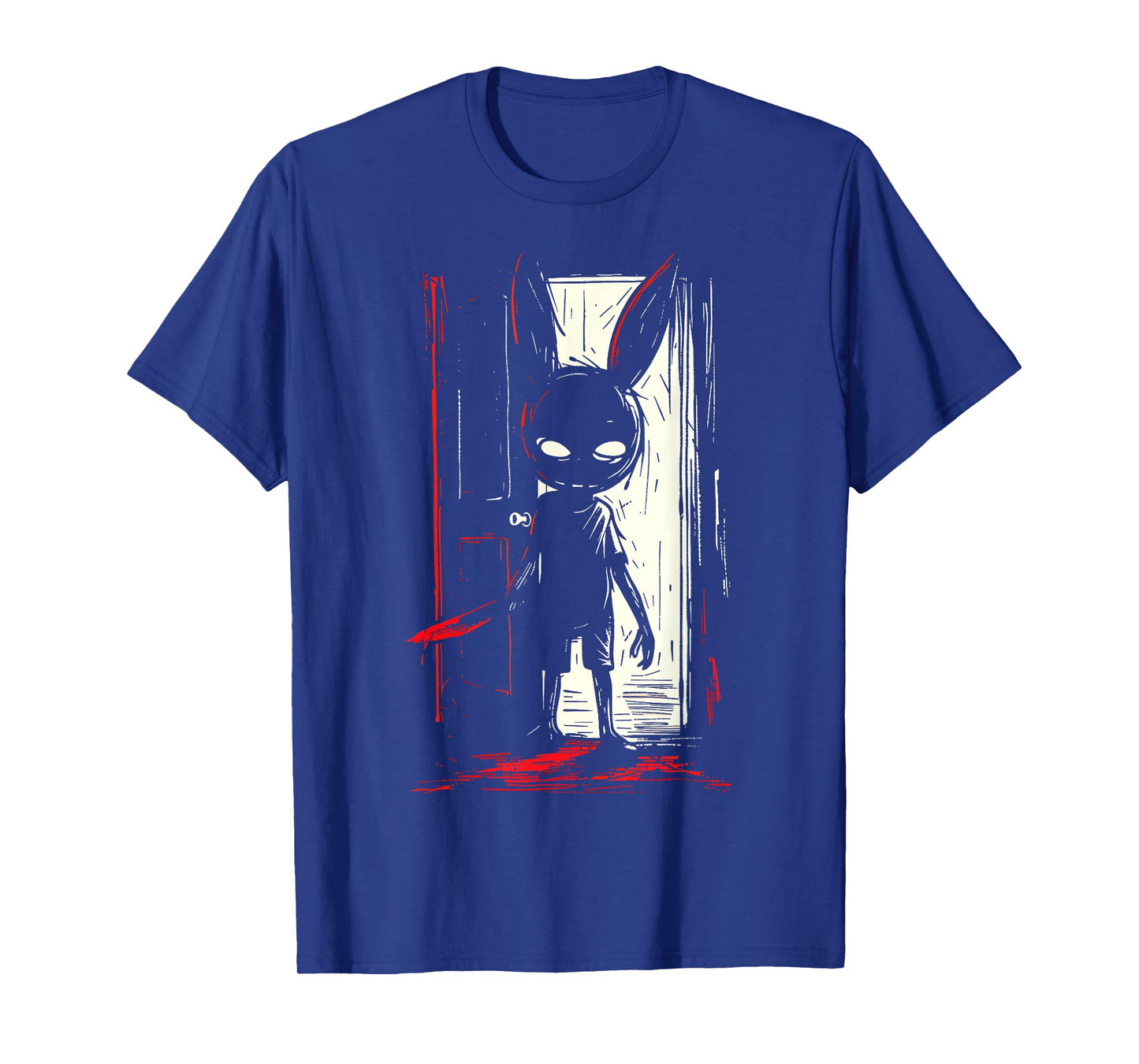 Horror Evil Bunny Rabbit Slasher Creepy Door Alt Goth T-Shirt