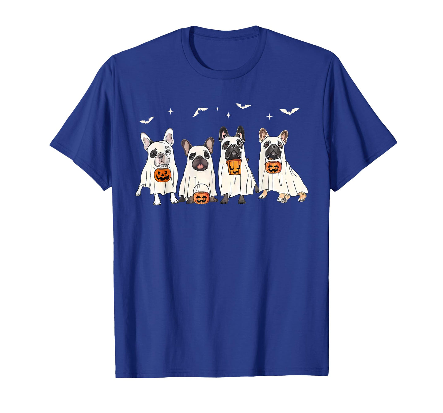 Funny French Bulldog Dressed As Ghost Boo Sheet Halloween T-Shirt