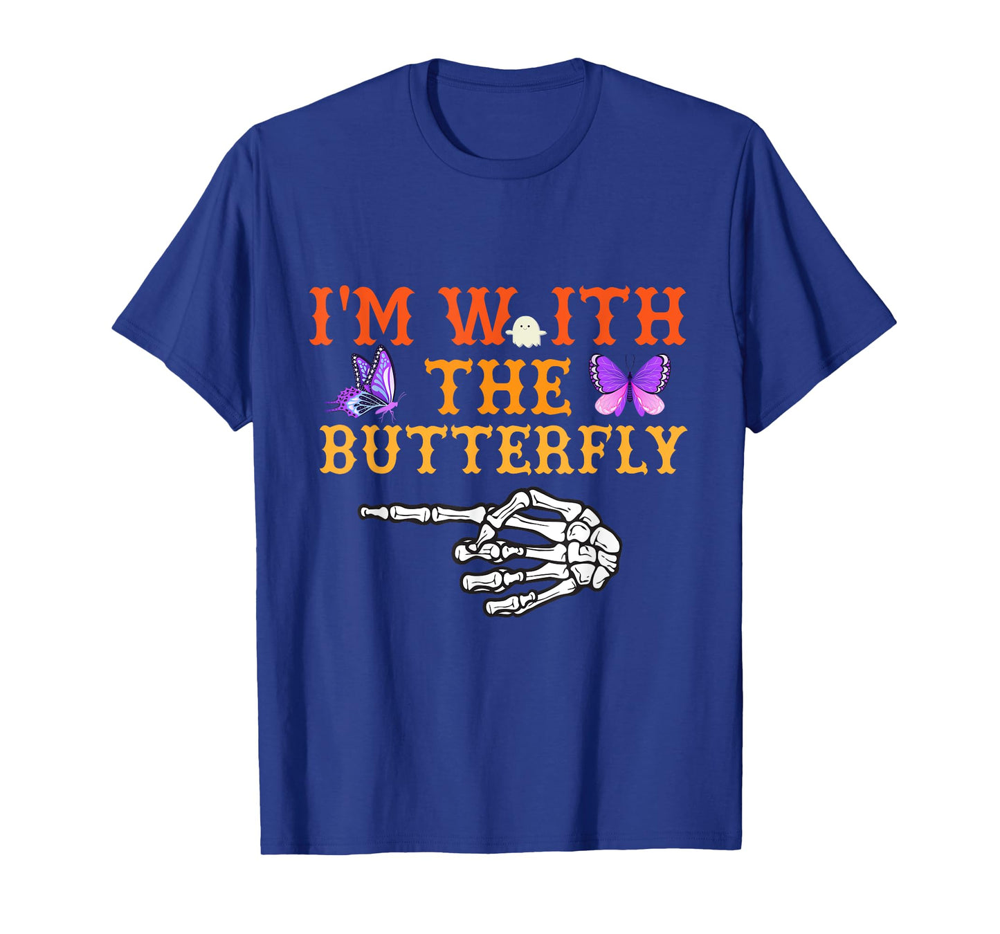 I'm With Butterfly Halloween Costume Couples Matching T-Shirt