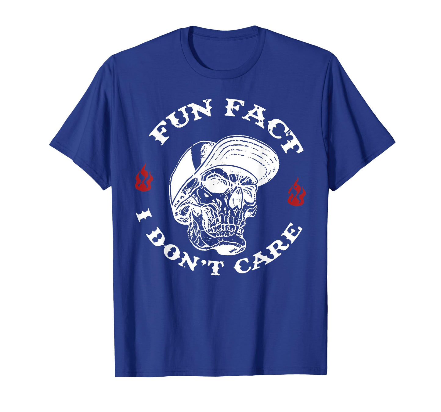 Fun Fact I Don't Care Funny Skeleton Sarcastic Adult Humor T-Shirt