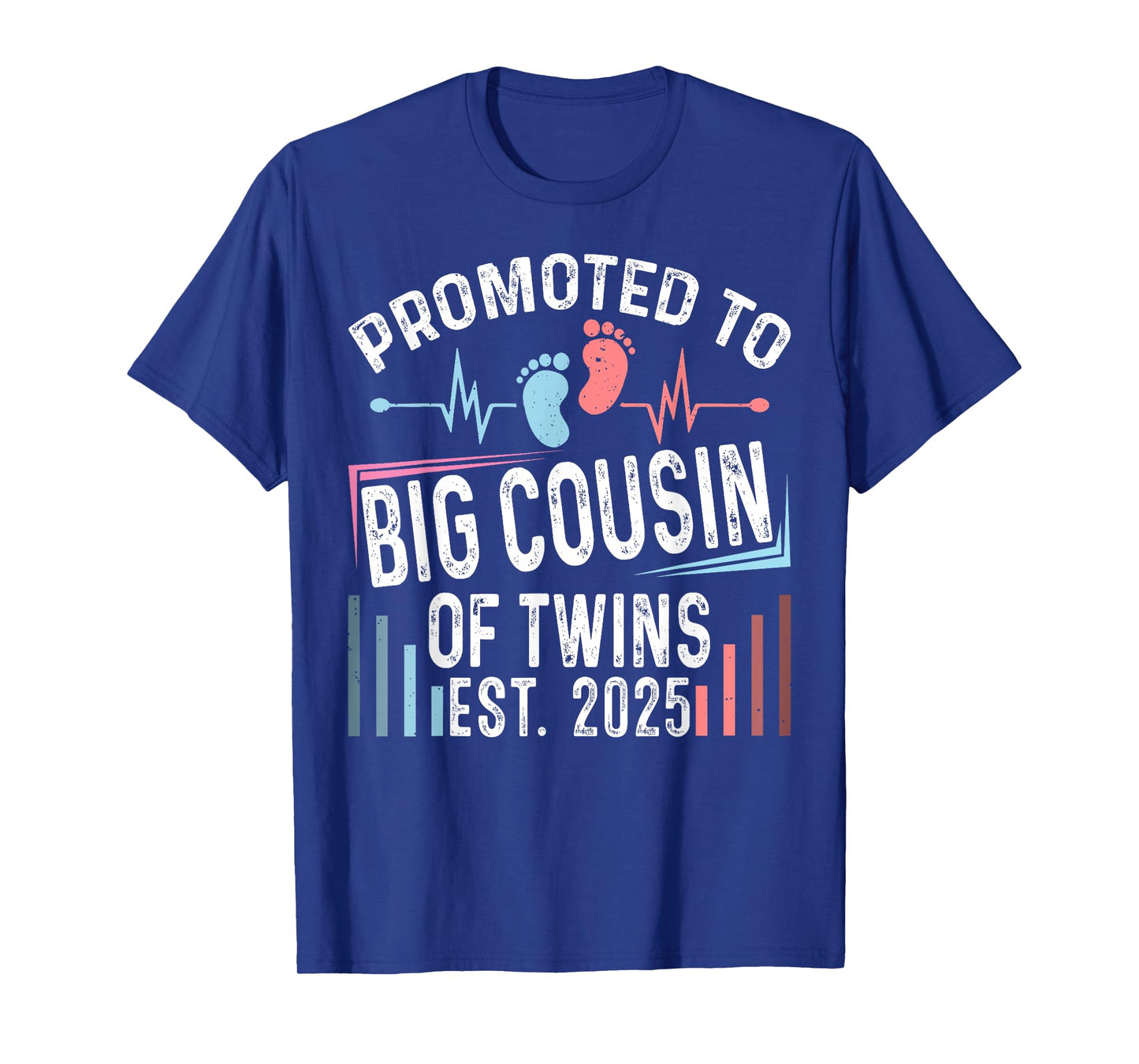 Promoted To Big Cousin Of Twins Est 2025 Baby Shower Vintage T-Shirt