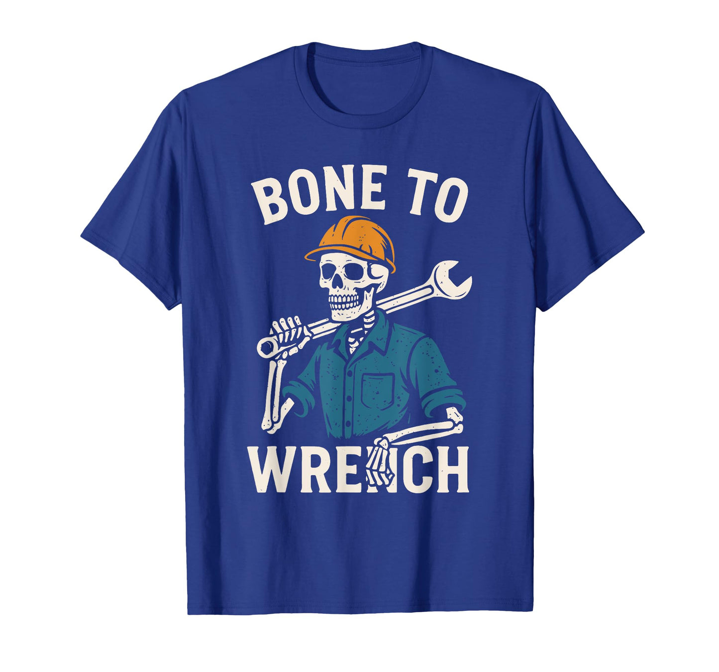 Skeleton Wrench Bone Men Graphic Halloween Costume Kids T-Shirt