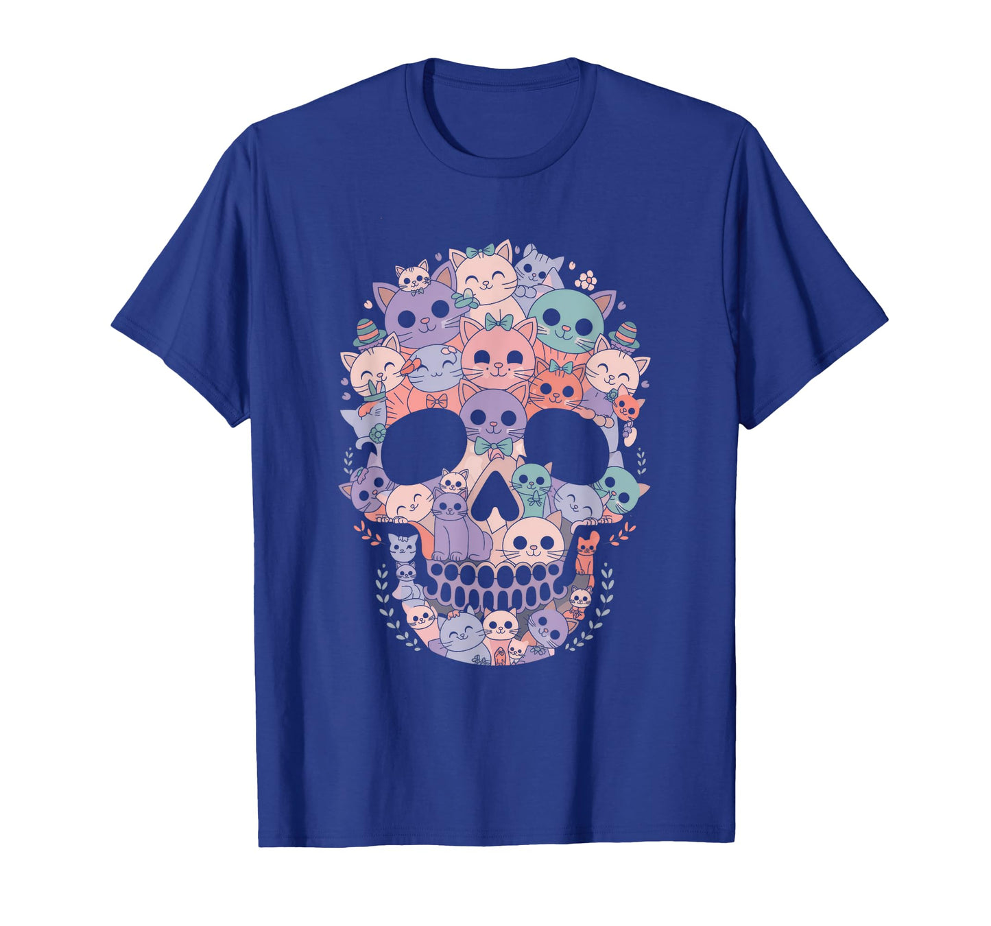 Skull Cat Halloween Cat Skeleton Cat T-Shirt for Men Women