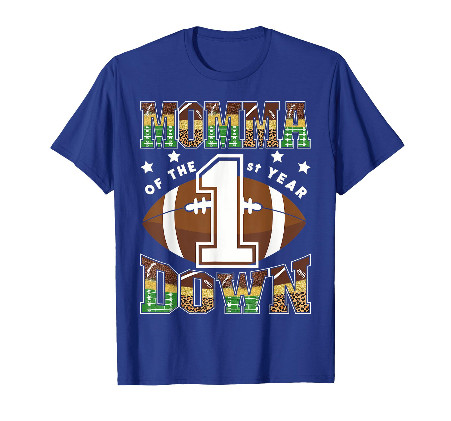 Momma Of The 1St Year Down Football First Birthday Boy T-Shirt