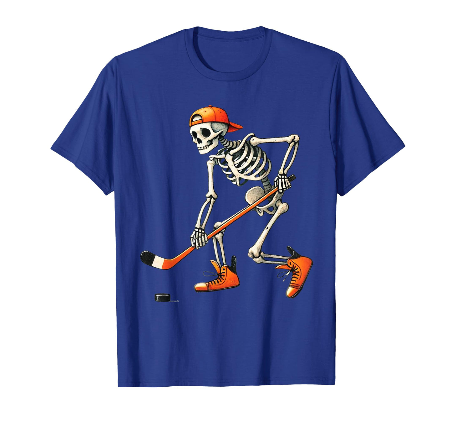 Skeleton Hockey Halloween Costume Sport Men Boys Kids Tee T-Shirt