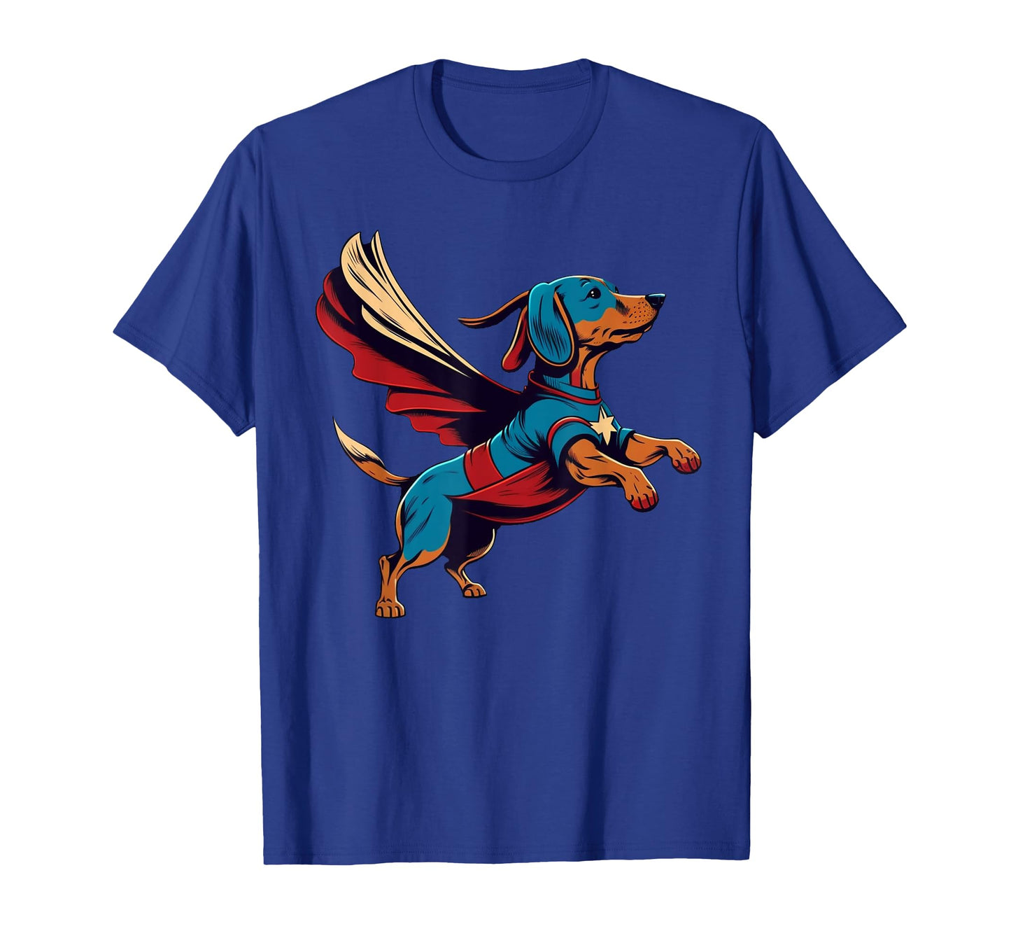 Superhero Dachshund Red Cape Super Hero Dog T-Shirt for Men Women Kids
