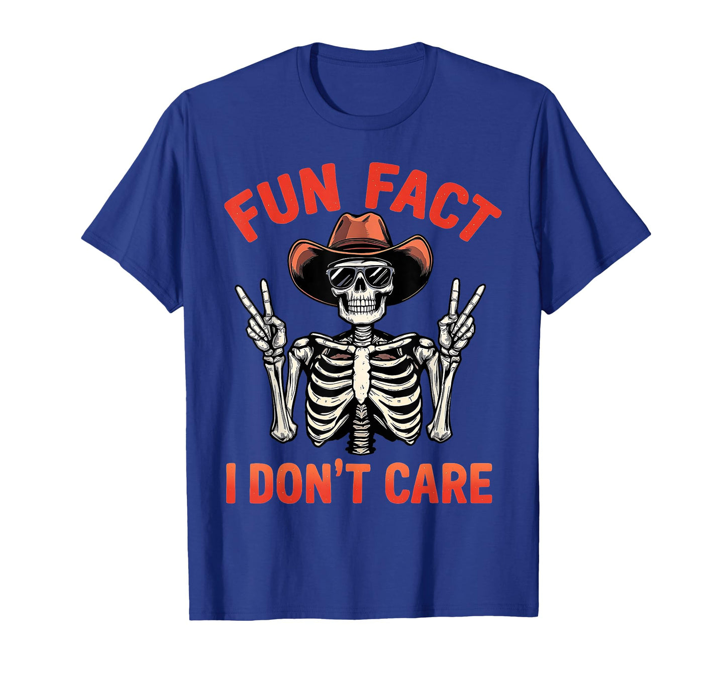 Fun Fact I Don’t Care Retro Skeleton with Sunglasses T-Shirt