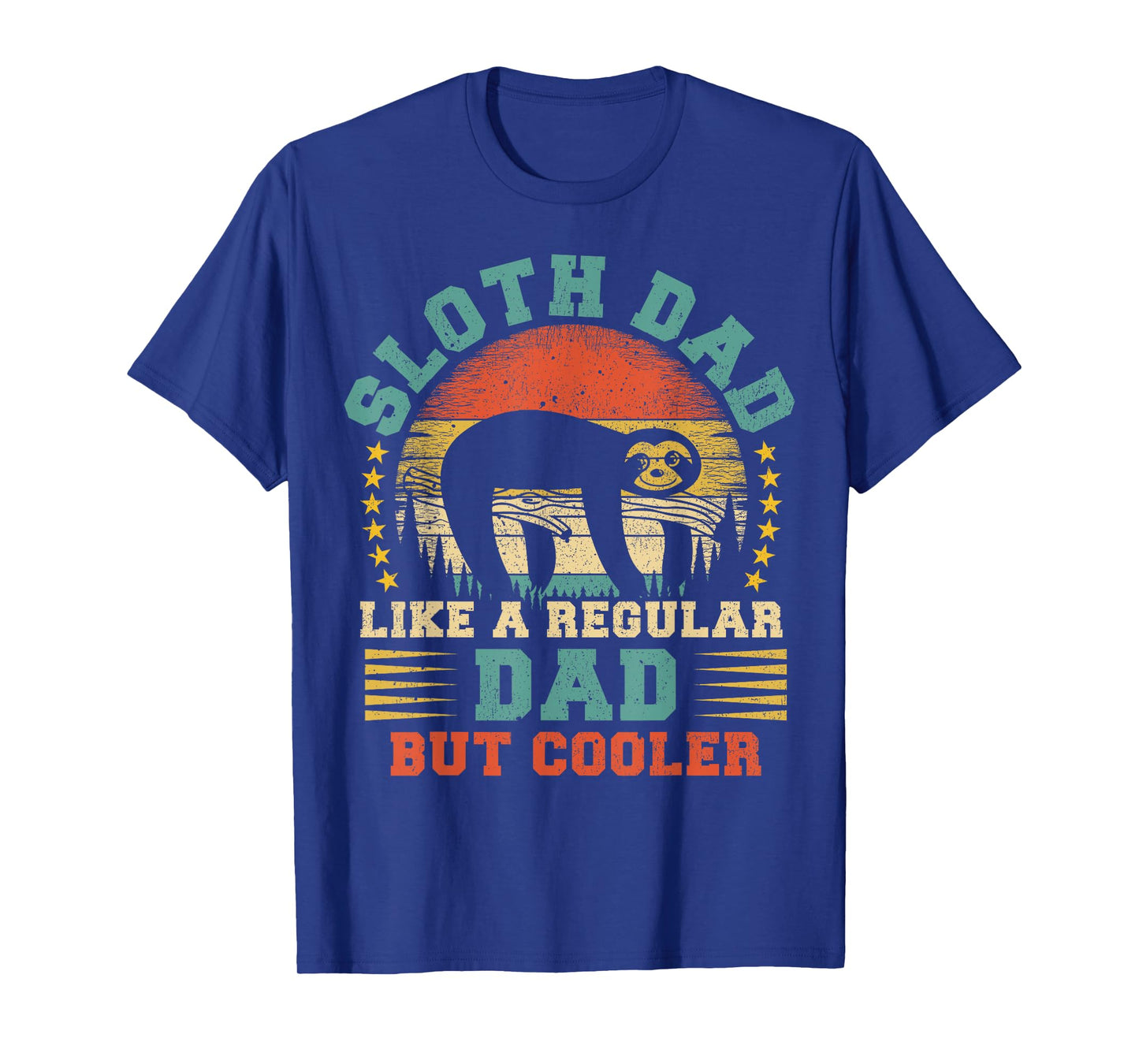 Vintage Sloth Dad Like A Regular Dad Sloth Father's Day T-Shirt