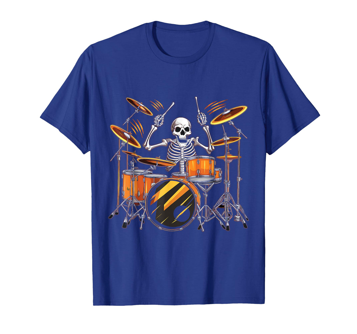 Drummer Skeleton Men Boys Drum Set Drummer Halloween Music T-Shirt