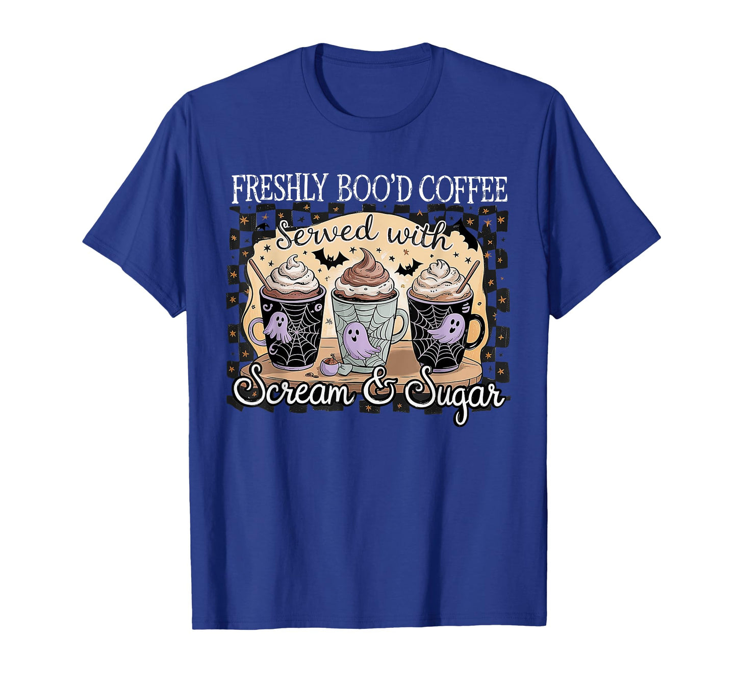 Retro Freshly Boo'd Coffee Lovers Boujee Ghost Halloween T-Shirt