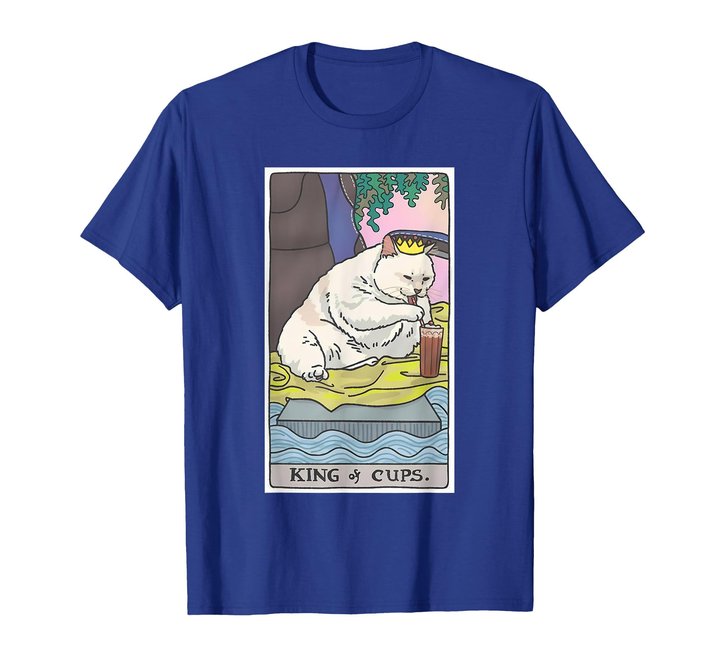 King of Cups Orange Cream Chonky Cat Sitting, Funny Cat Meme T-Shirt for Men Women