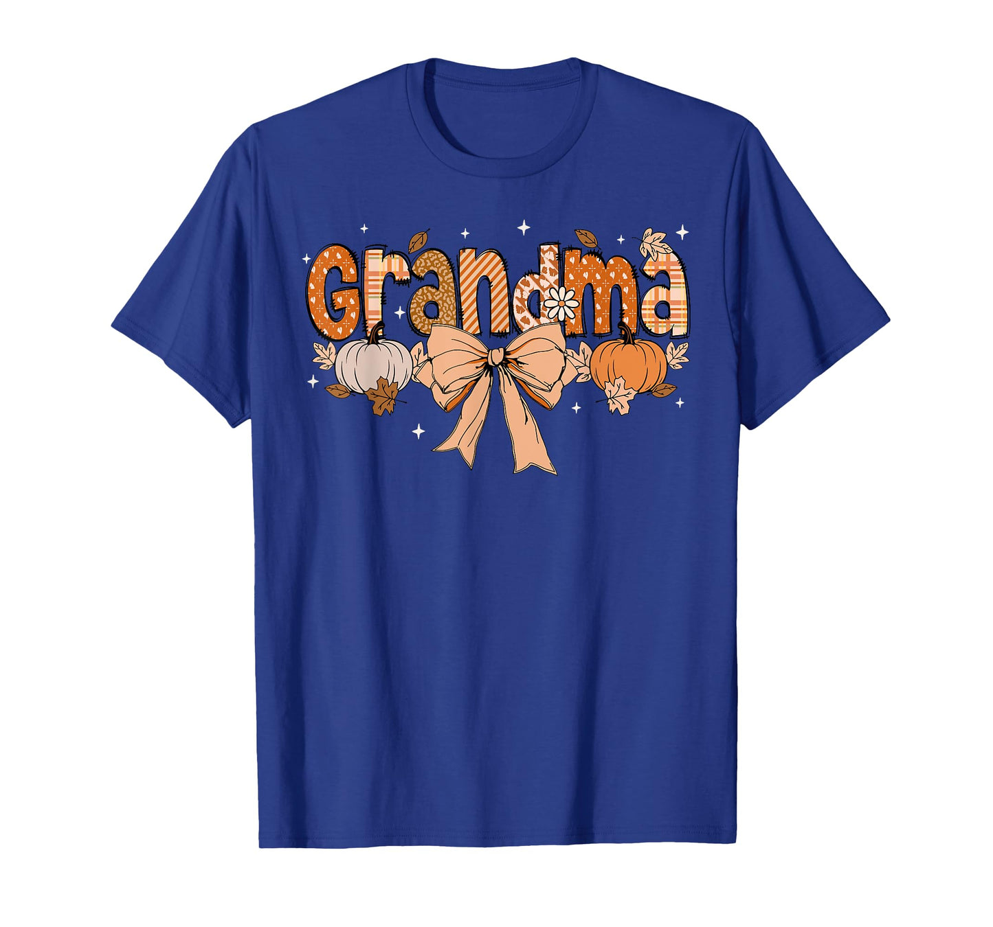 Grandma Pumpkin Fall Coquette Bow Thanksgiving Mom Women T-Shirt