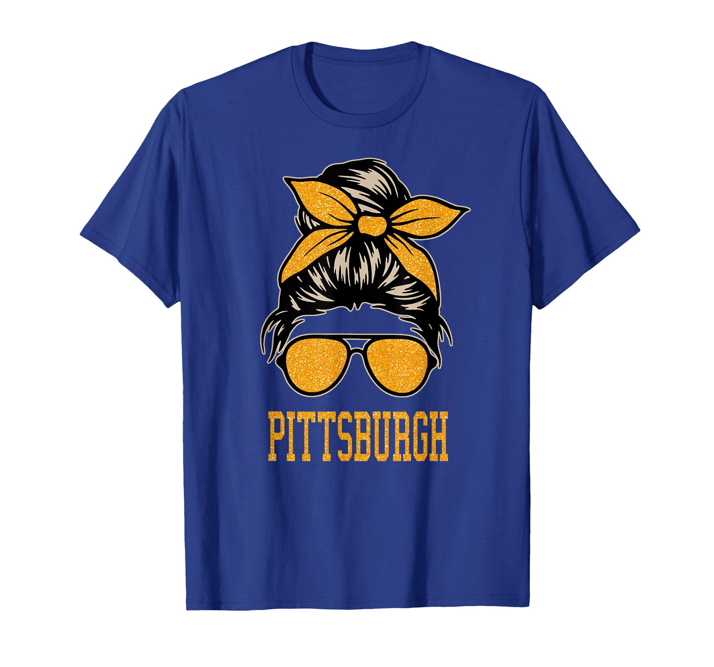 Pittsburgh Women Girl Messy Bun Hair. Gift For Women Girl T-Shirt