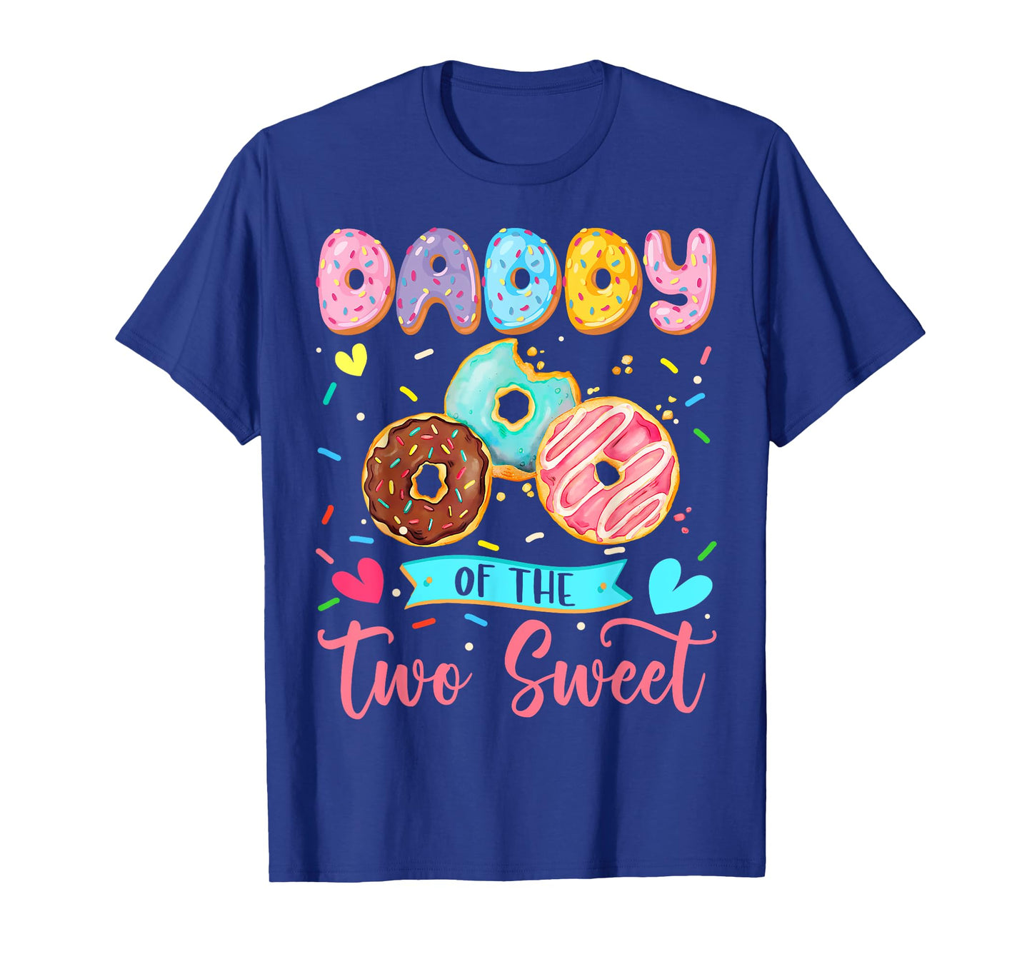 Daddy Of The Two Sweet 2Nd Birthday Girl Donut Matching T-Shirt