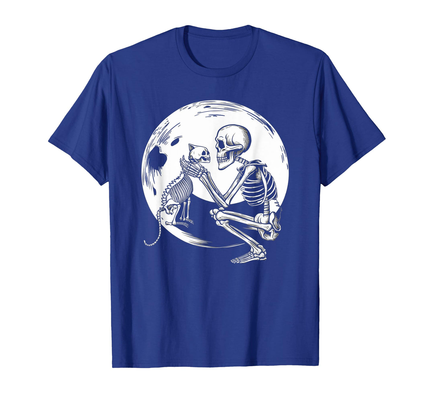 Skeleton Cute Cat Skull Kitty Halloween Men Women Kids T-Shirt