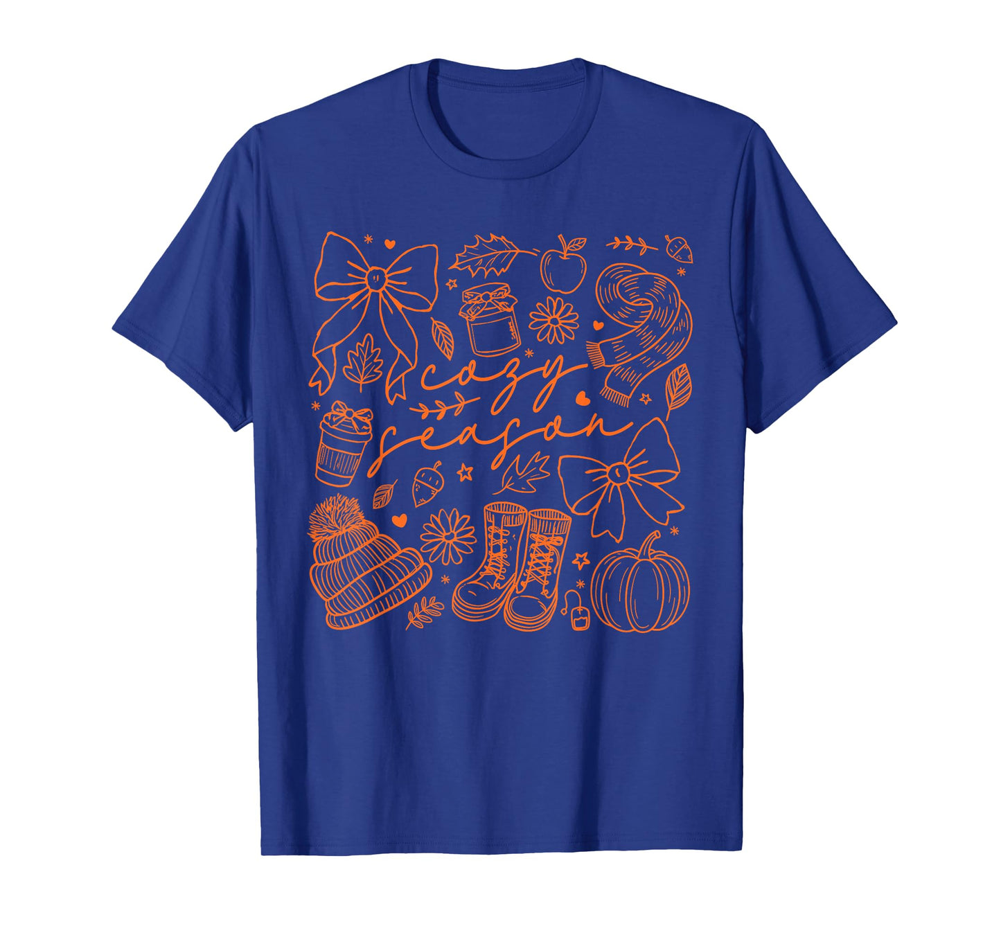 Pumpkin Cozy Season Thanksgiving Autumn Fall Y'all Leaves T-Shirt