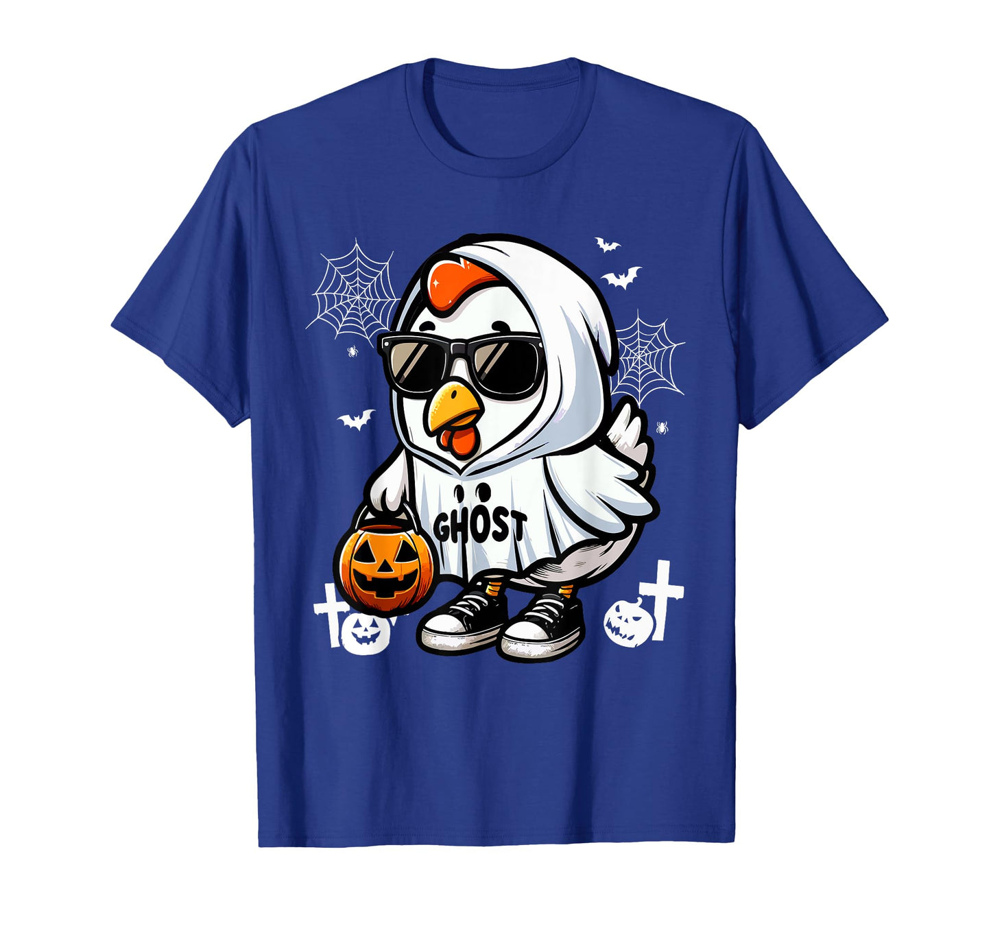 Ghost Halloween Chicken Sunglasses Cosplay Boo Ghost Lover T-Shirt