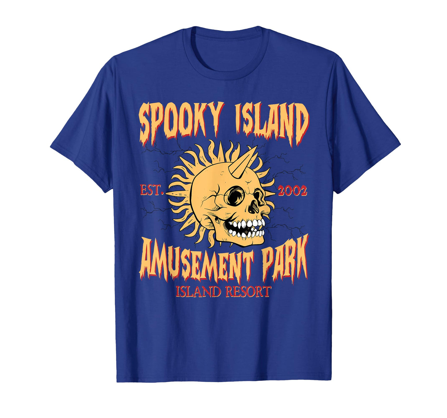 Spooky Island Retro Halloween Skull 90s Halloween Summerween T-Shirt