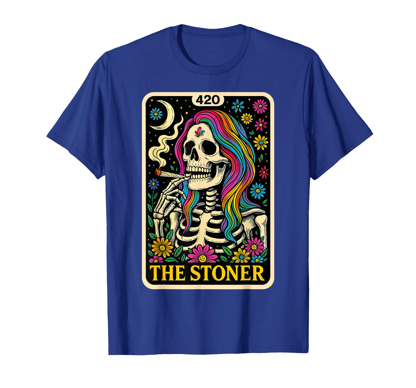The Stoner Tarot Card Skeleton 420 Cannabis Weed Lover T-Shirt
