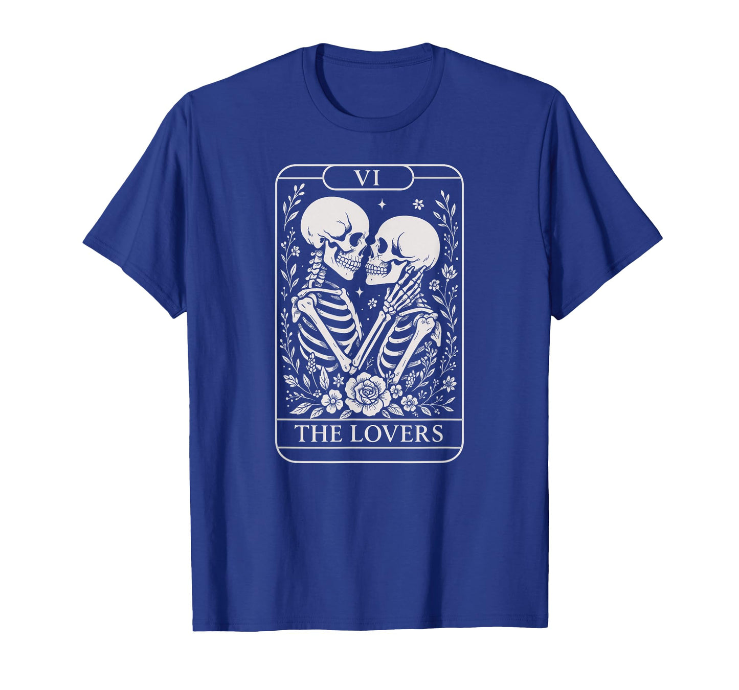 Skeleton Skulls Tarot Card Couple The Lovers Valentines Day T-Shirt