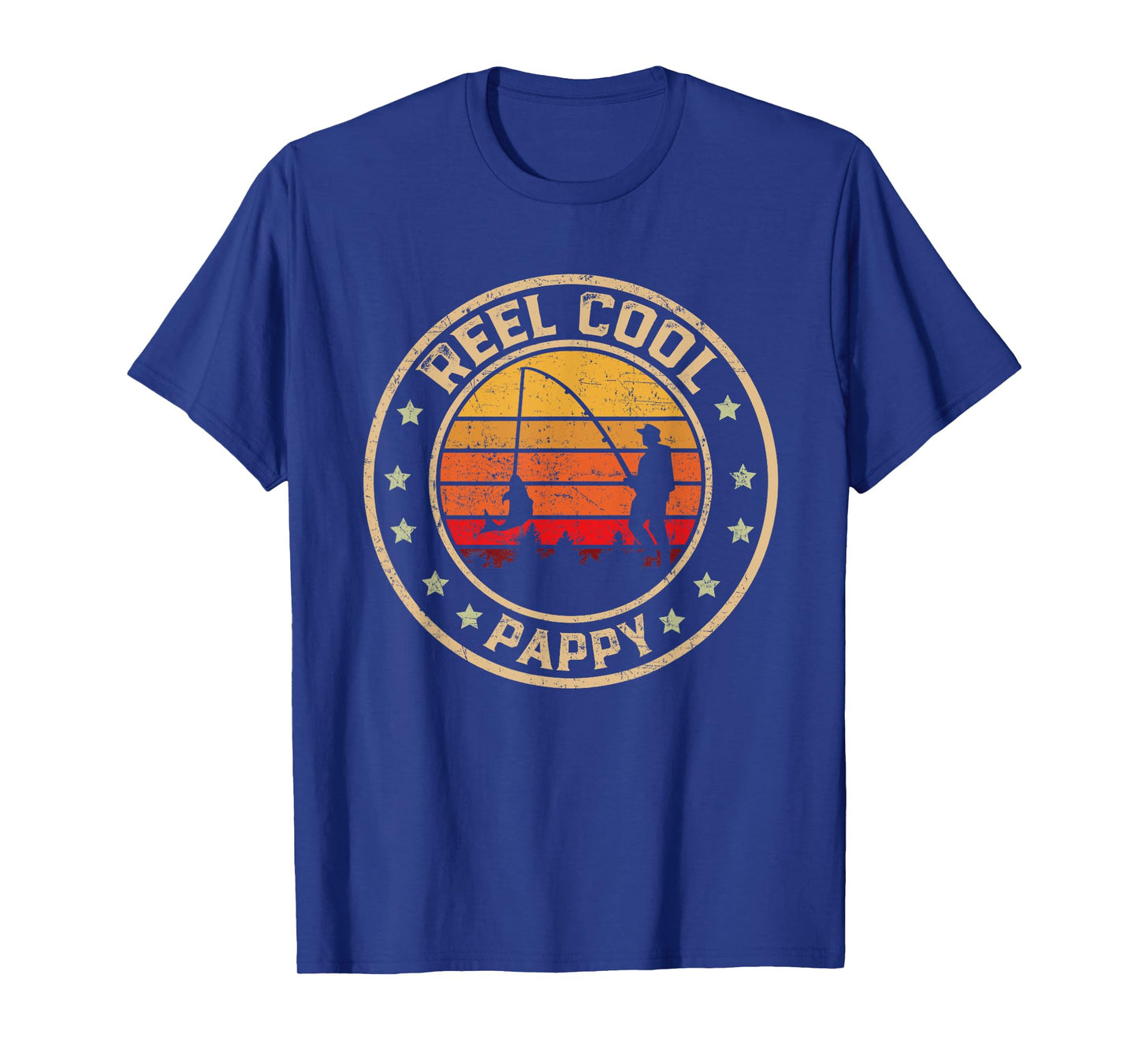 Vintage Reel Cool Pappy Fish Fishing Funny Fathers Day T-Shirt