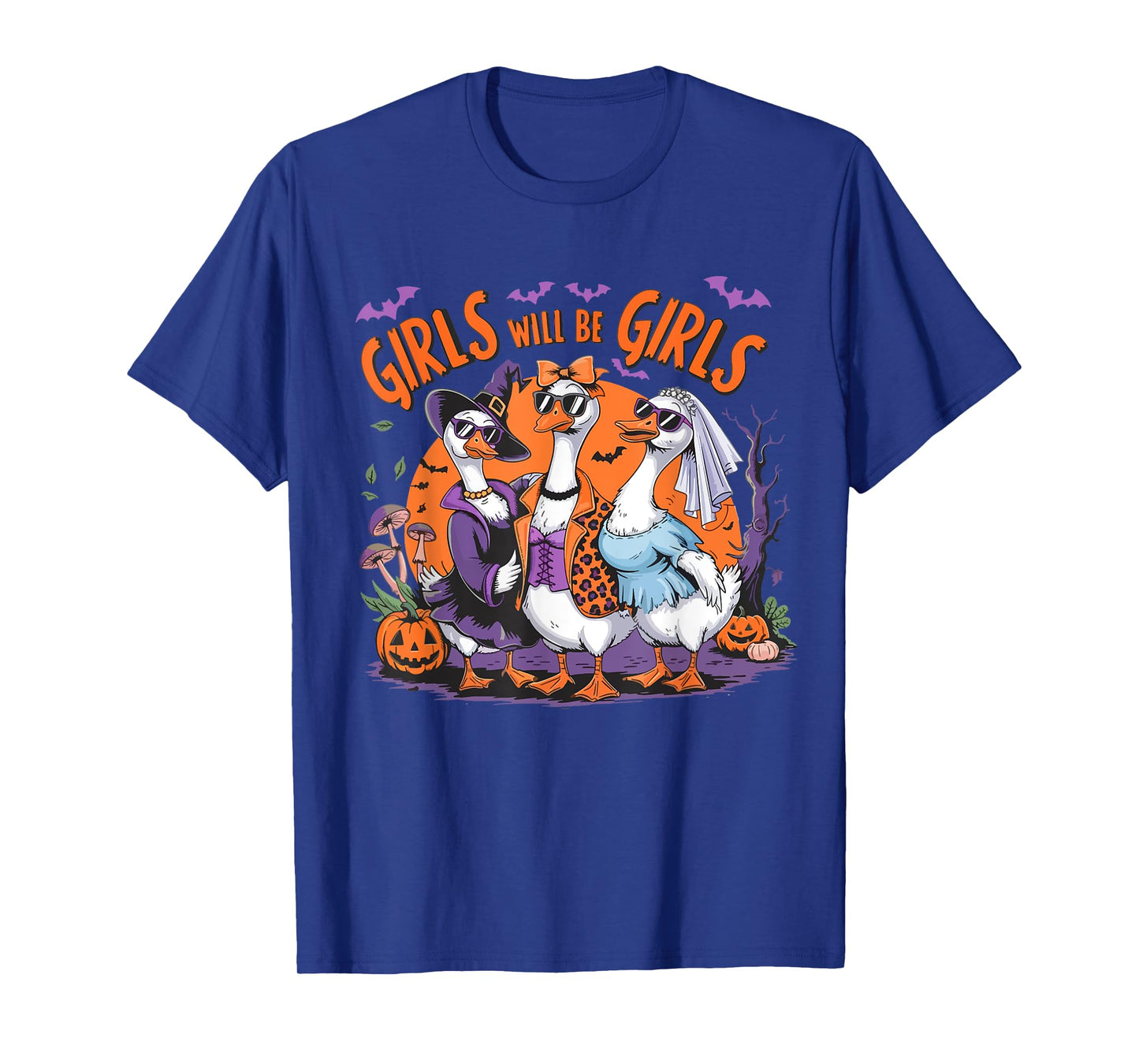 Girl Will be Girls Spooky Feminist Halloween Costume Women T-Shirt