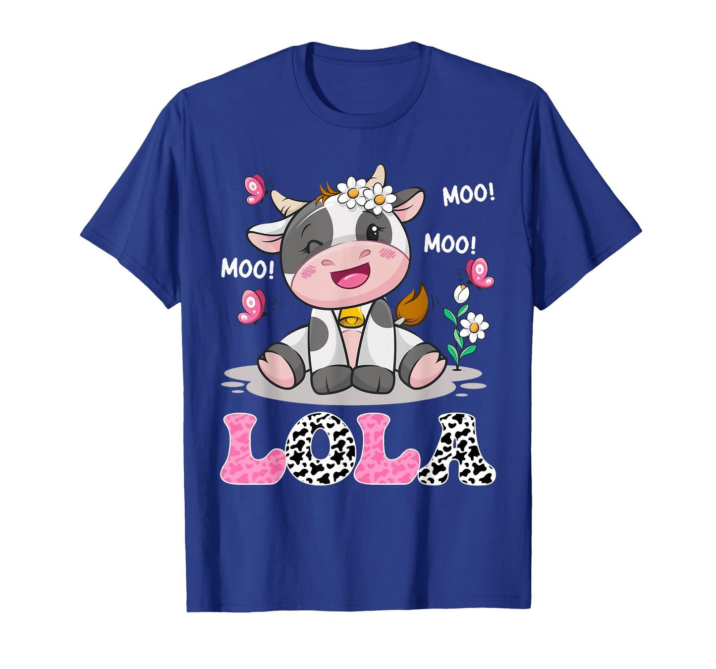 Lola Cute Cow Moo Moo Farmer Birthday Family Matching T-Shirt