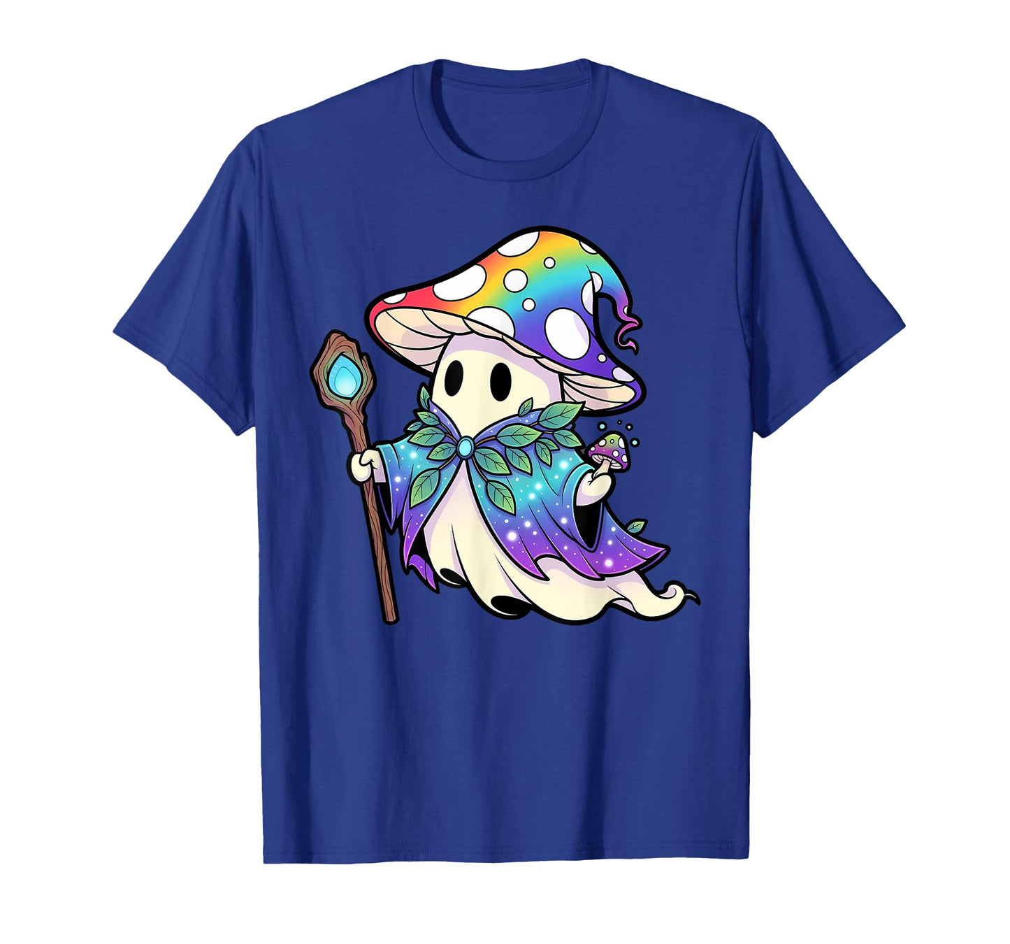 Cute Ghost Boo Mushroom Wizard Halloween Men Women Kids T-Shirt