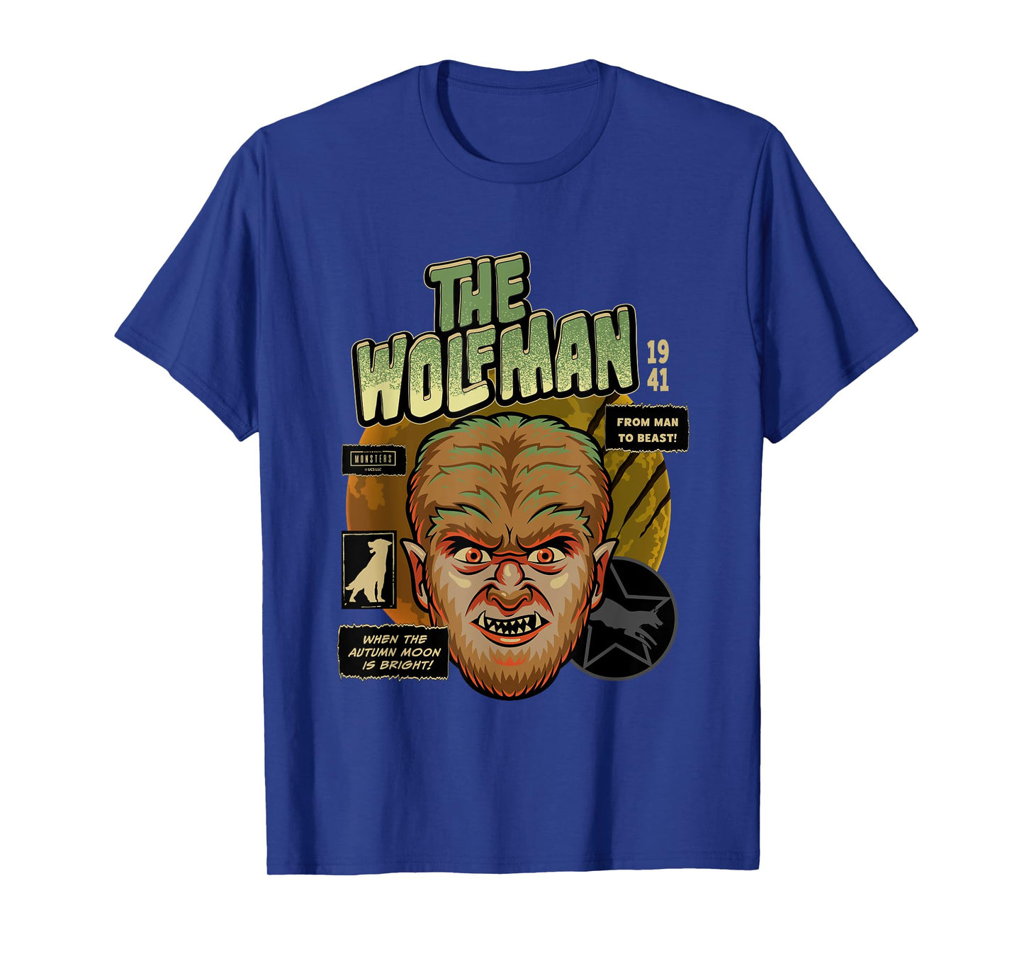 Universal Monsters The Wolf Man Vintage Halloween Mask T-Shirt