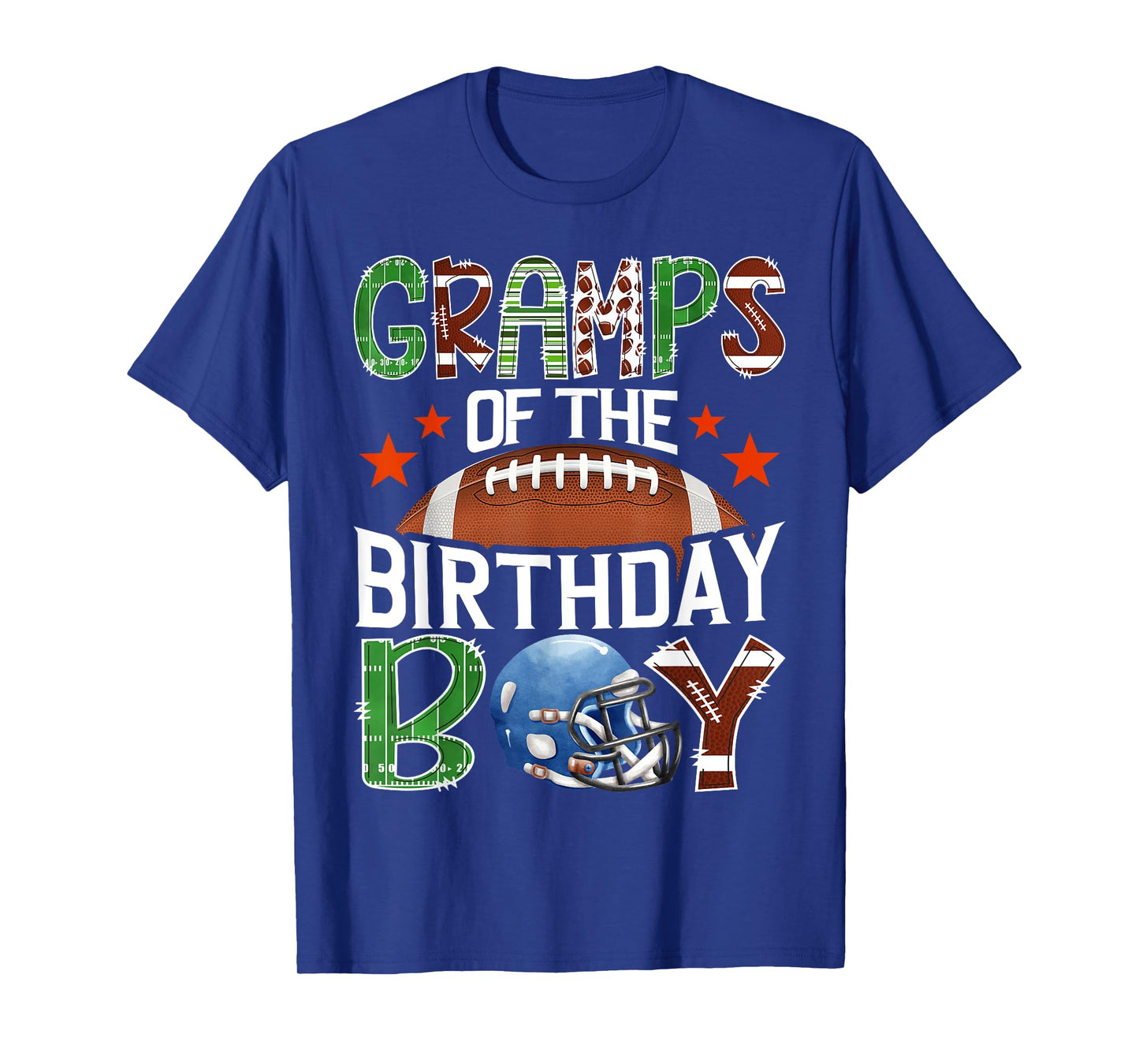 Gramps Of The Birthday Boy Football 1St Year Down Birthday T-Shirt