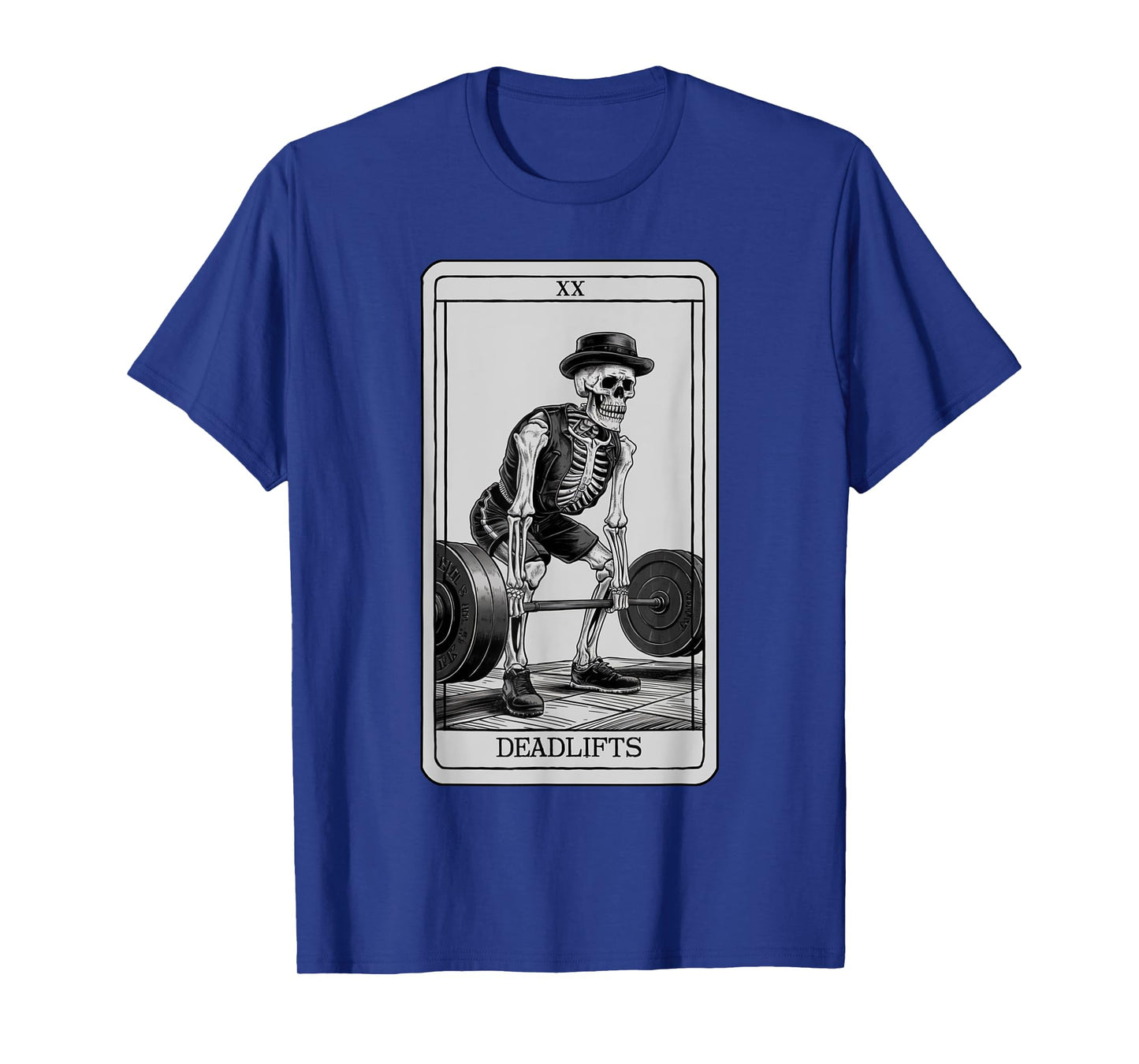 Skeleton Tarot Card Deadlifts Powerlifting Weightlifting Gym T-Shirt