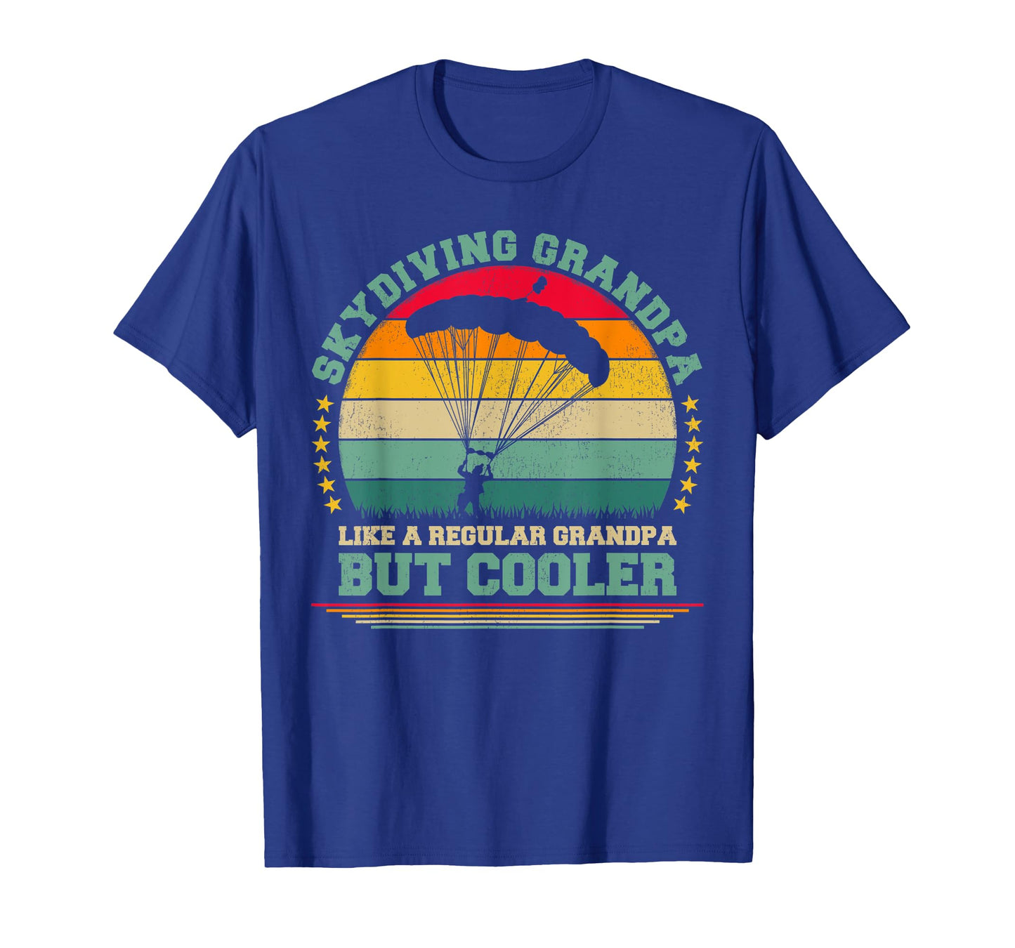 Mens Skydiving Lover Funny Vintage Skydiving Grandpa Father's Day T-Shirt
