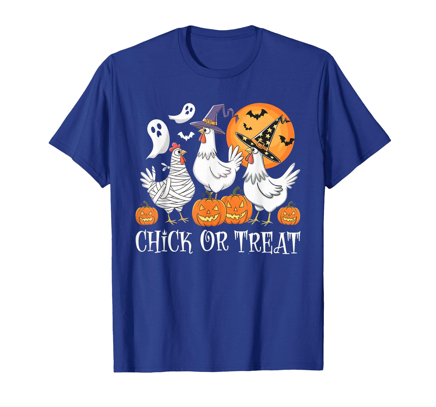 Funny Chicken Halloween Chick Or Treat Women Men Kids T-Shirt