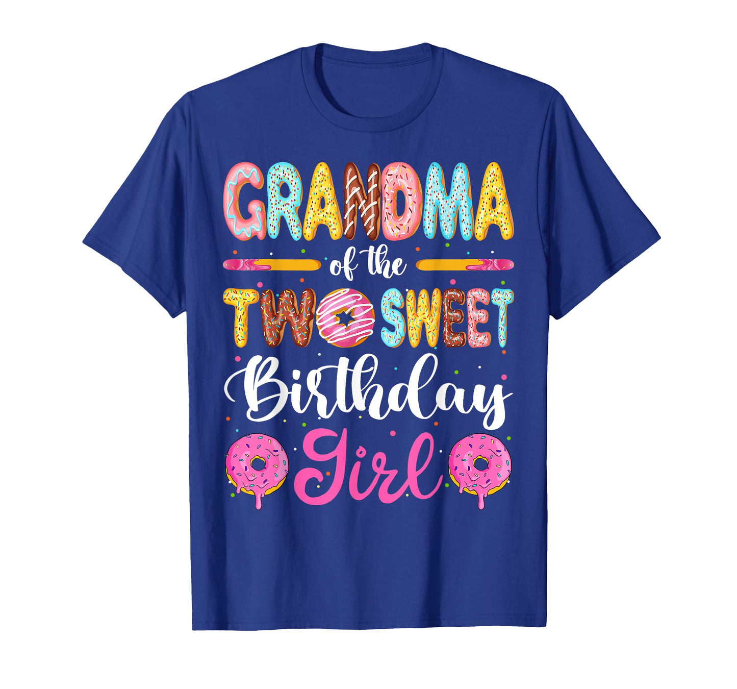 Grandma Of The Two Sweet Birthday Girl Donut 2nd Birthday T-Shirt