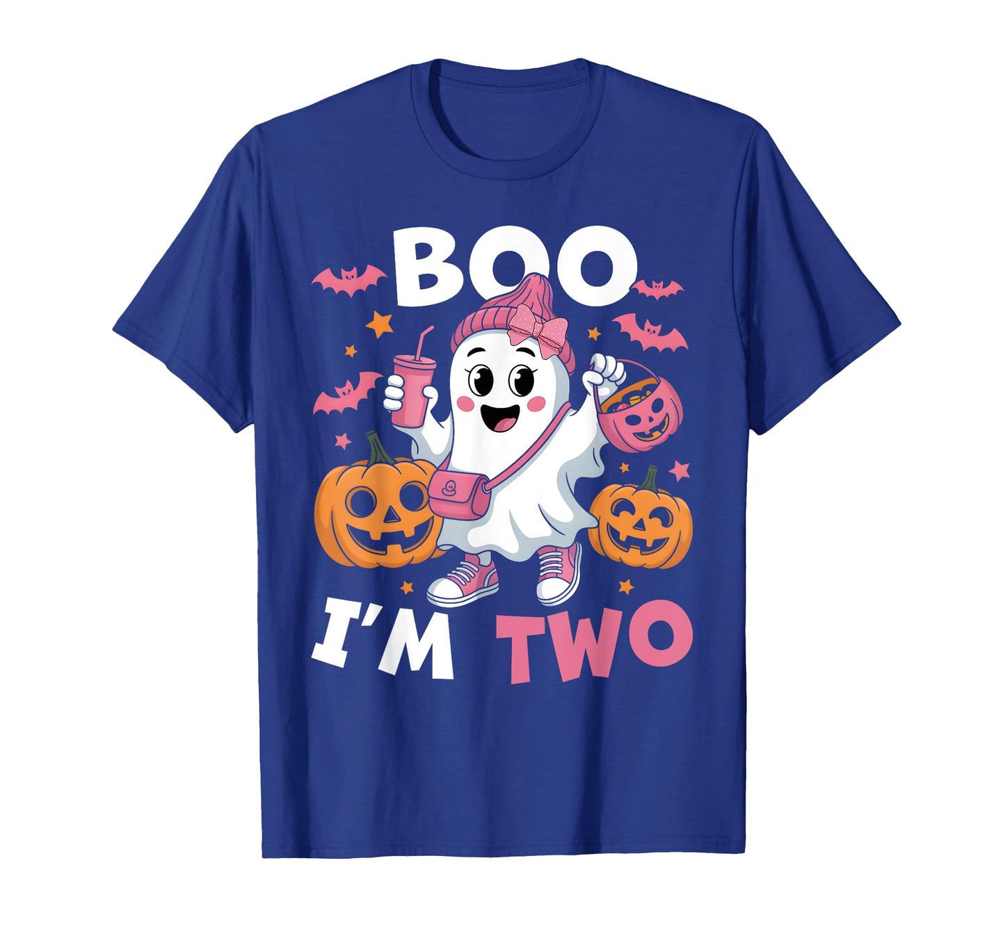 Ghost Boo I'm Two 2nd Birthday Kids Halloween Groovy T-Shirt