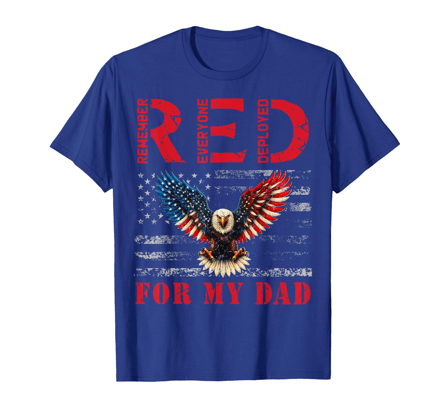RED Friday For My Dad Deployed Daddy Boy Eagle American Flag T-Shirt