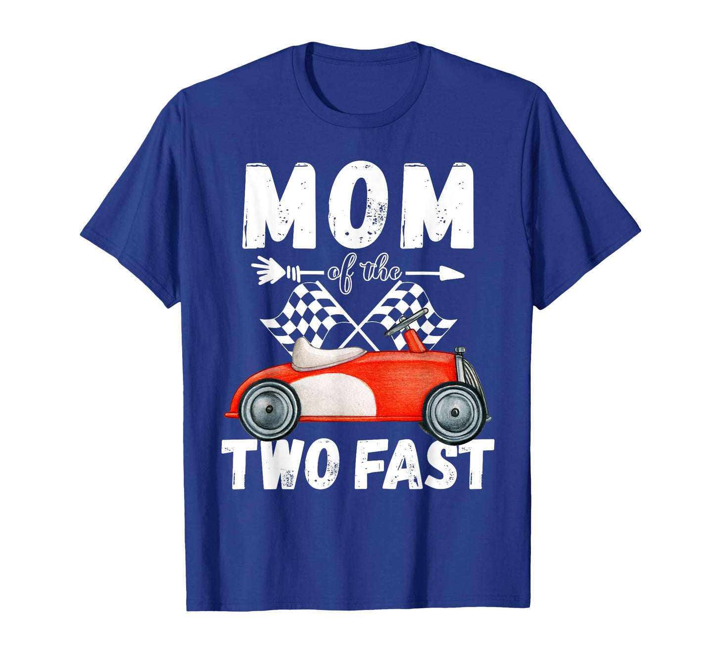 Mom Of The Two Fast 2 Curious Birthday 2nd Little Racer T-Shirt