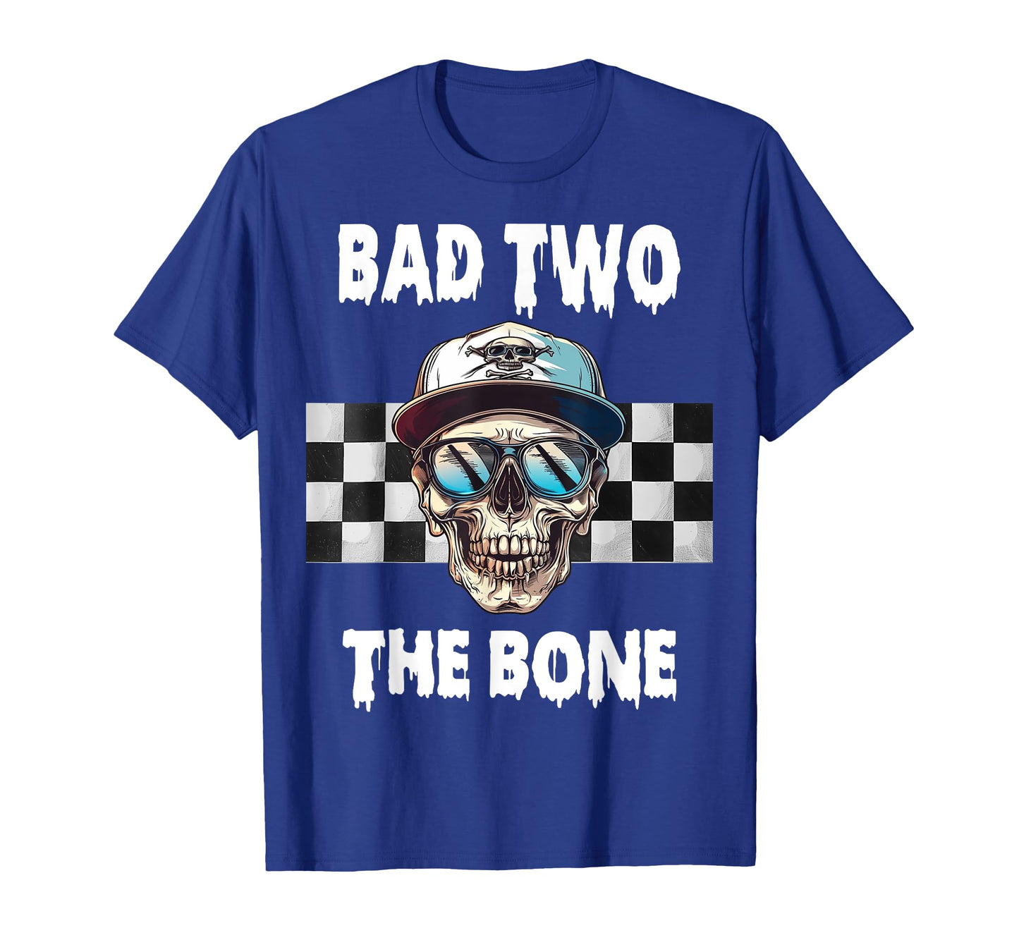 Bad To The Bone Birthday Halloween Skeleton Boy Toddler T-Shirt