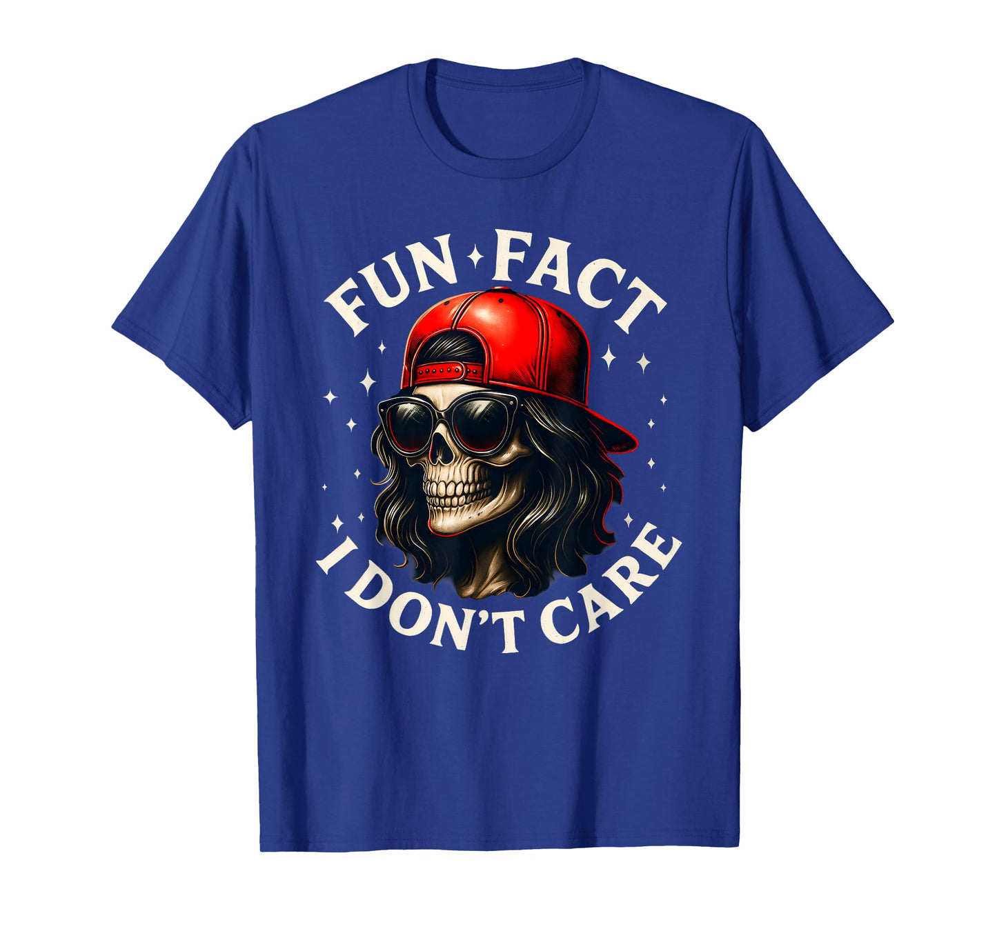 Fun Fact I Don't Care Funny Skeleton Skull, Women Sarcastic T-Shirt