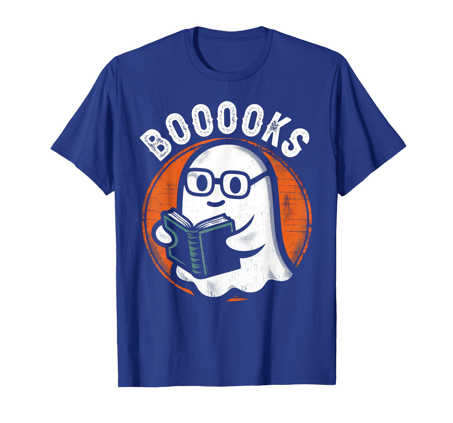 Cute Ghost Book Reading Books Lover Retro Halloween Teacher T-Shirt