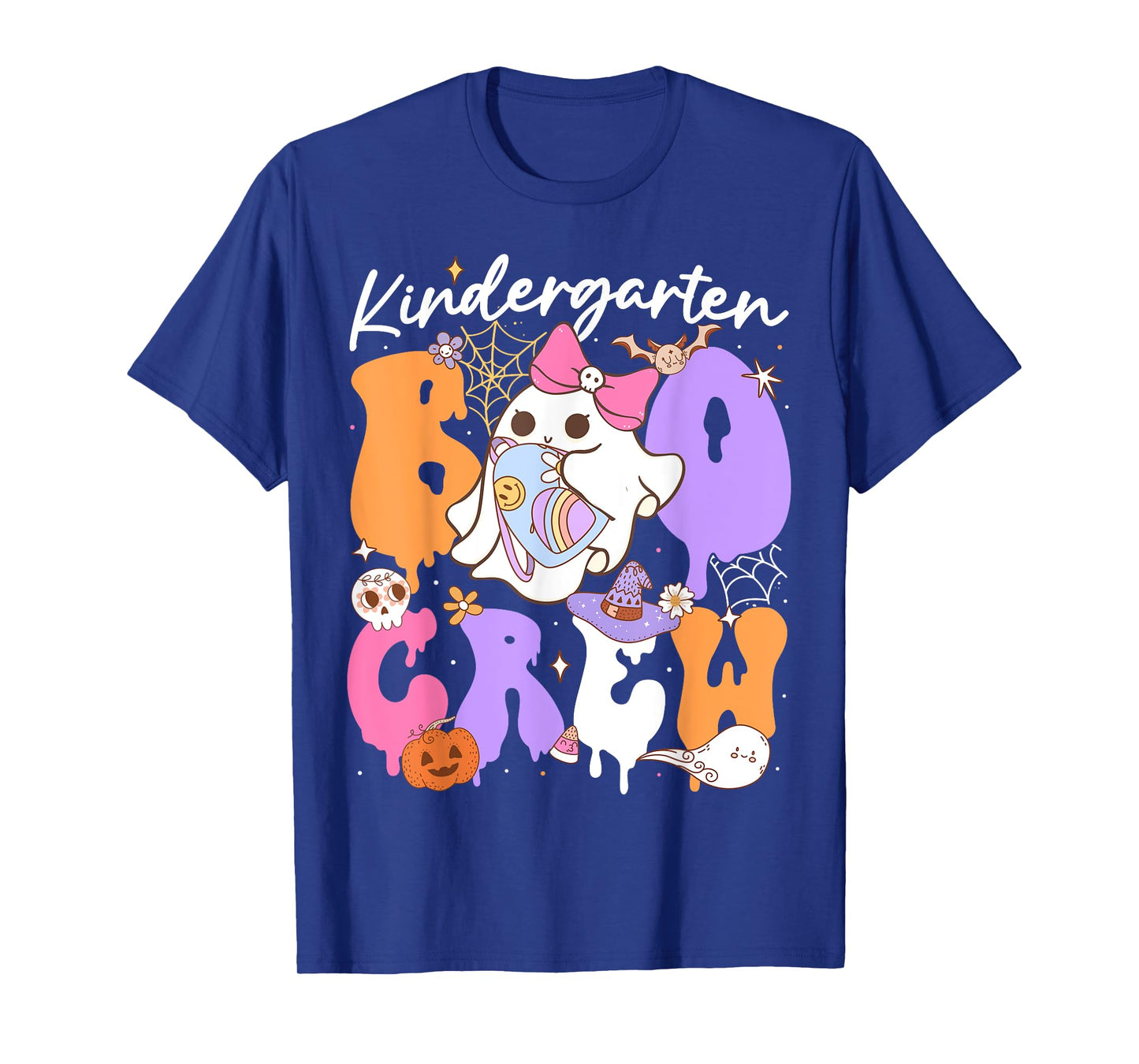 Kindergarten Boo Crew Funny Halloween Teacher Kid T-Shirt