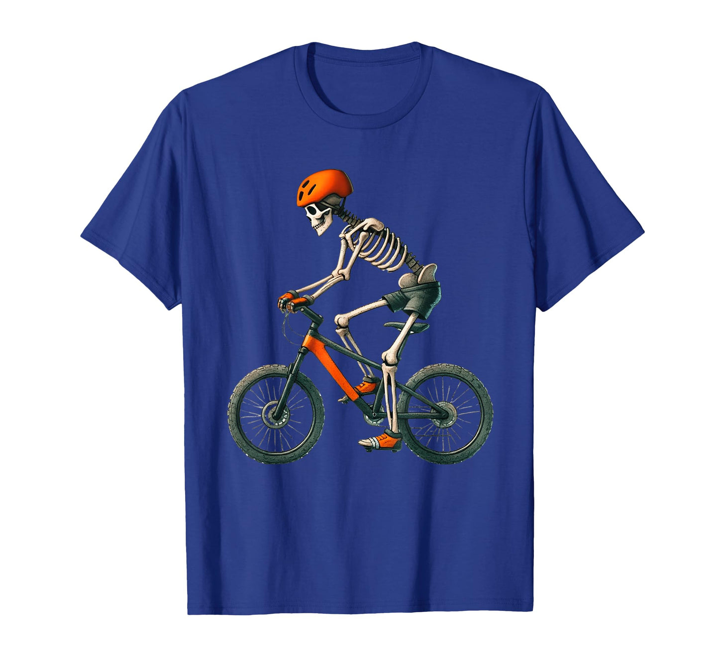 Skeleton Mountain Biking MTB Halloween Costume Men Boys T-Shirt