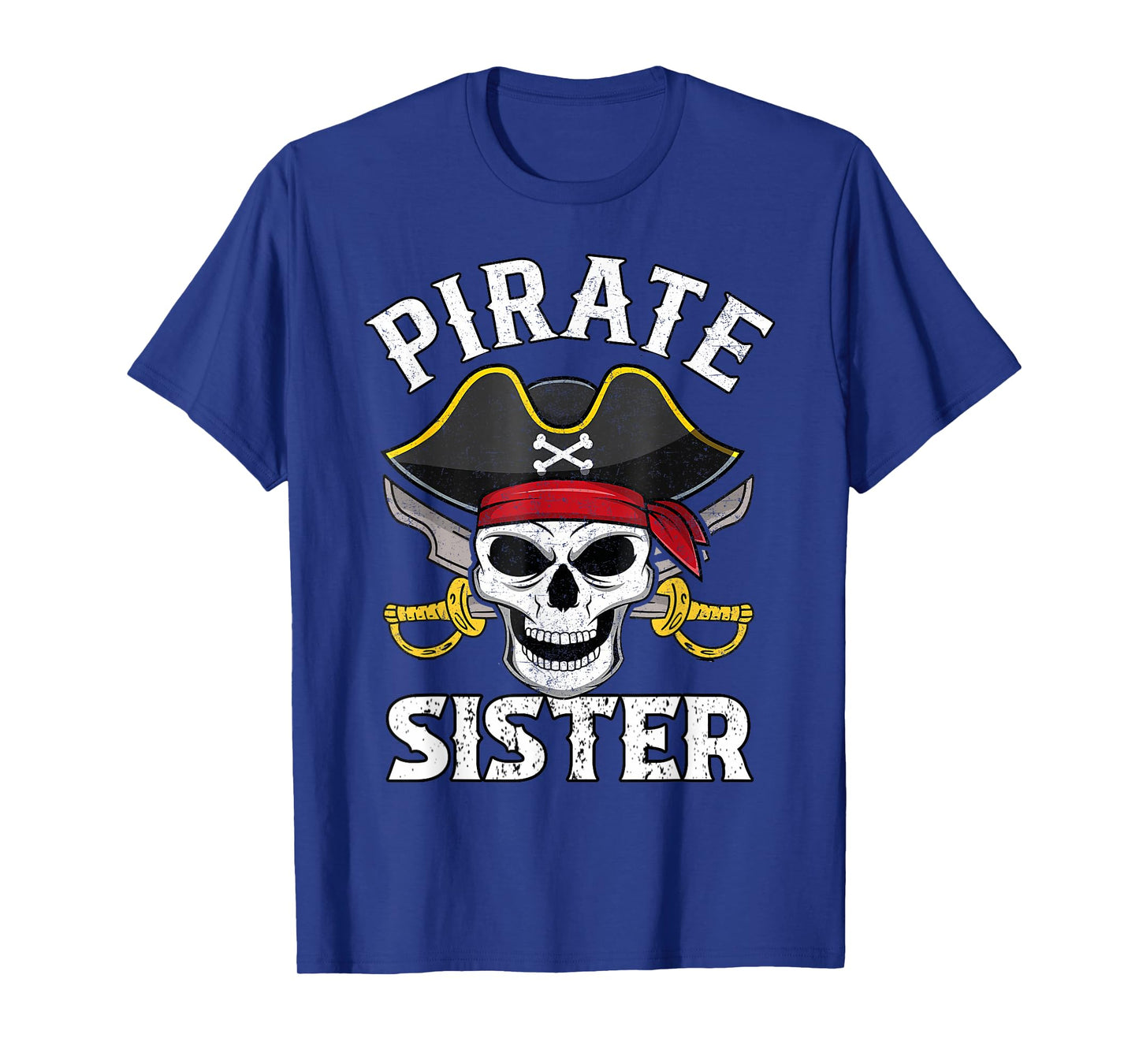 Retro Pirate Sister Birthday Party Family Crew Outfit T-Shirt