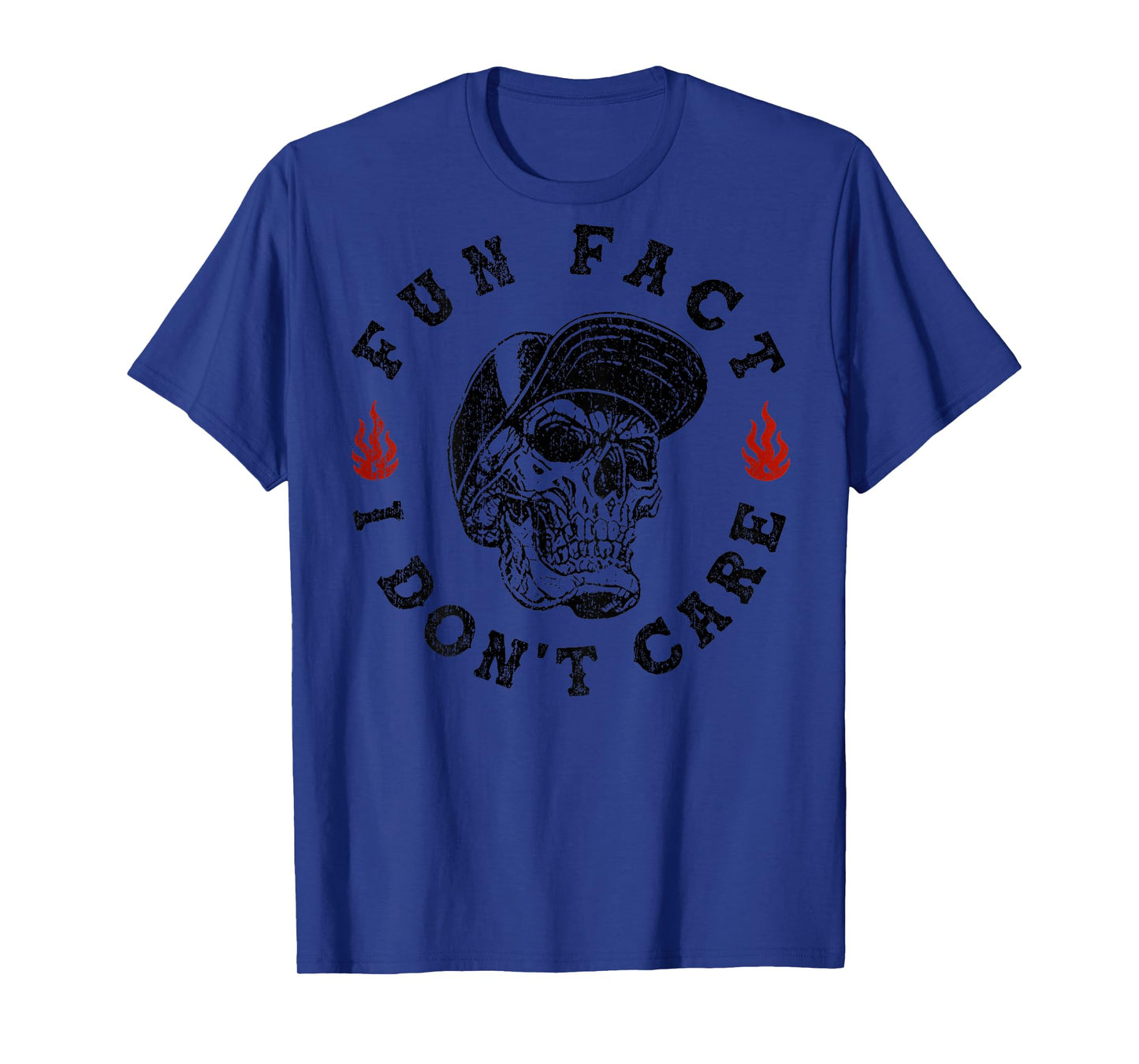 Fun Fact I Don't Care Funny Skeleton Sarcastic (On Back) T-Shirt