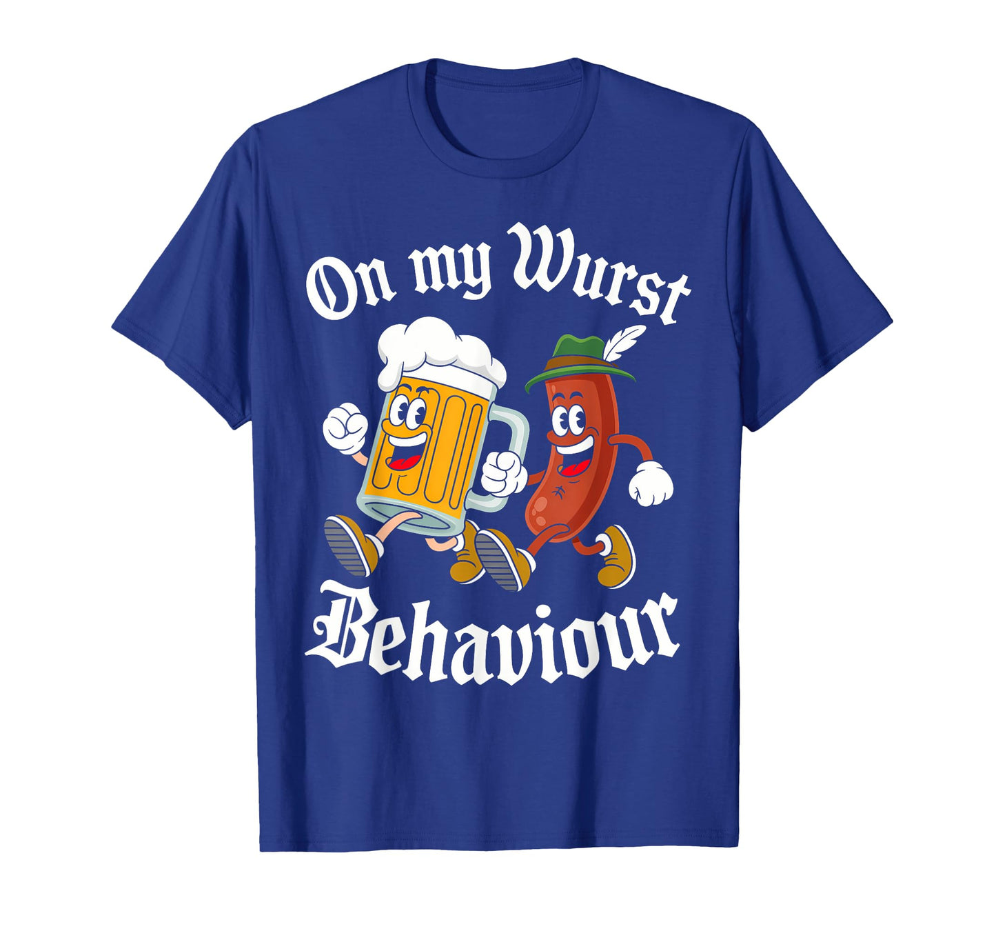Oktoberfest Shirt Men On My Wurst Behaviour German Adults T-Shirt