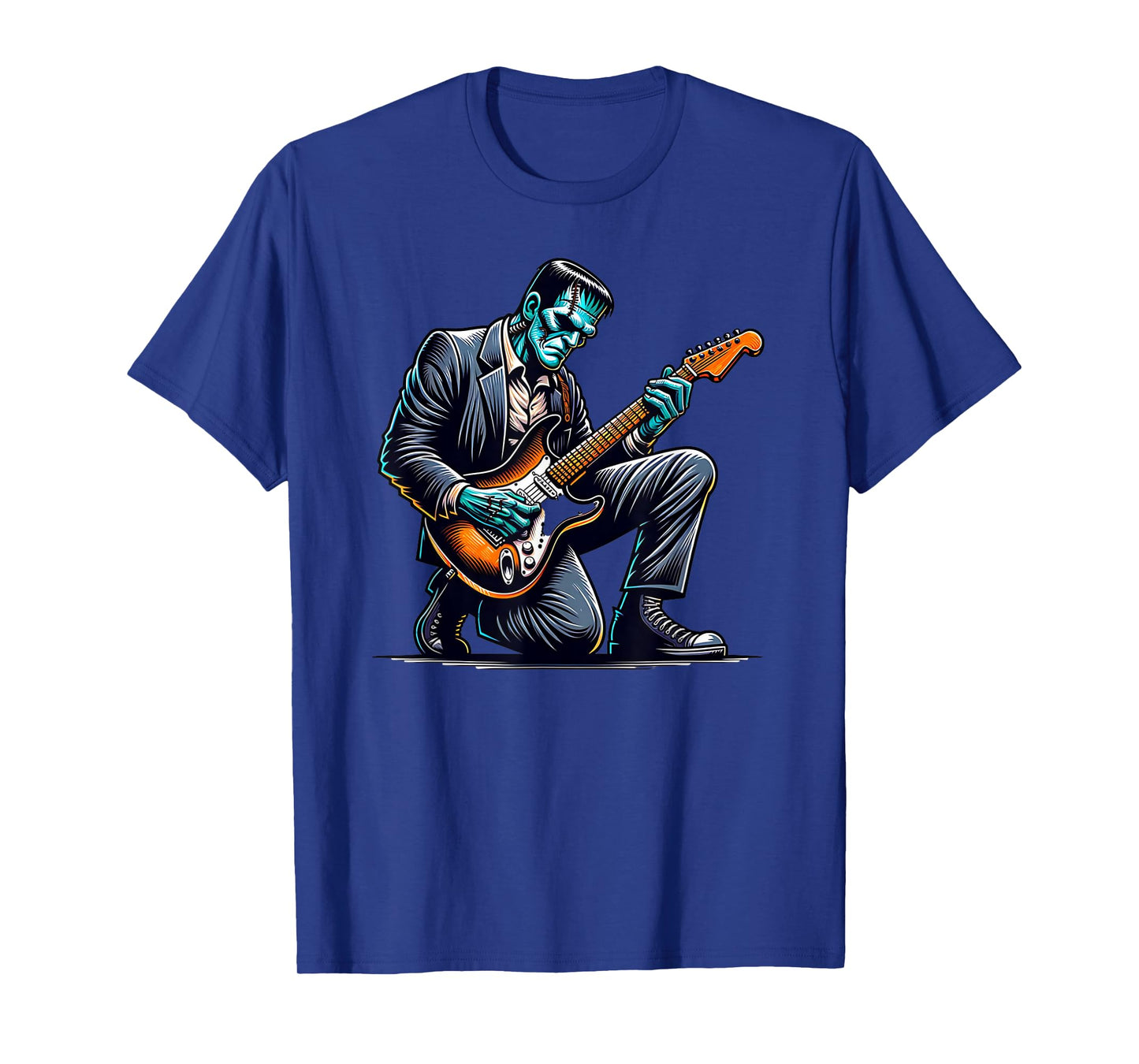 Frankenstein Playing The Electric Guitar Funny T-Shirt