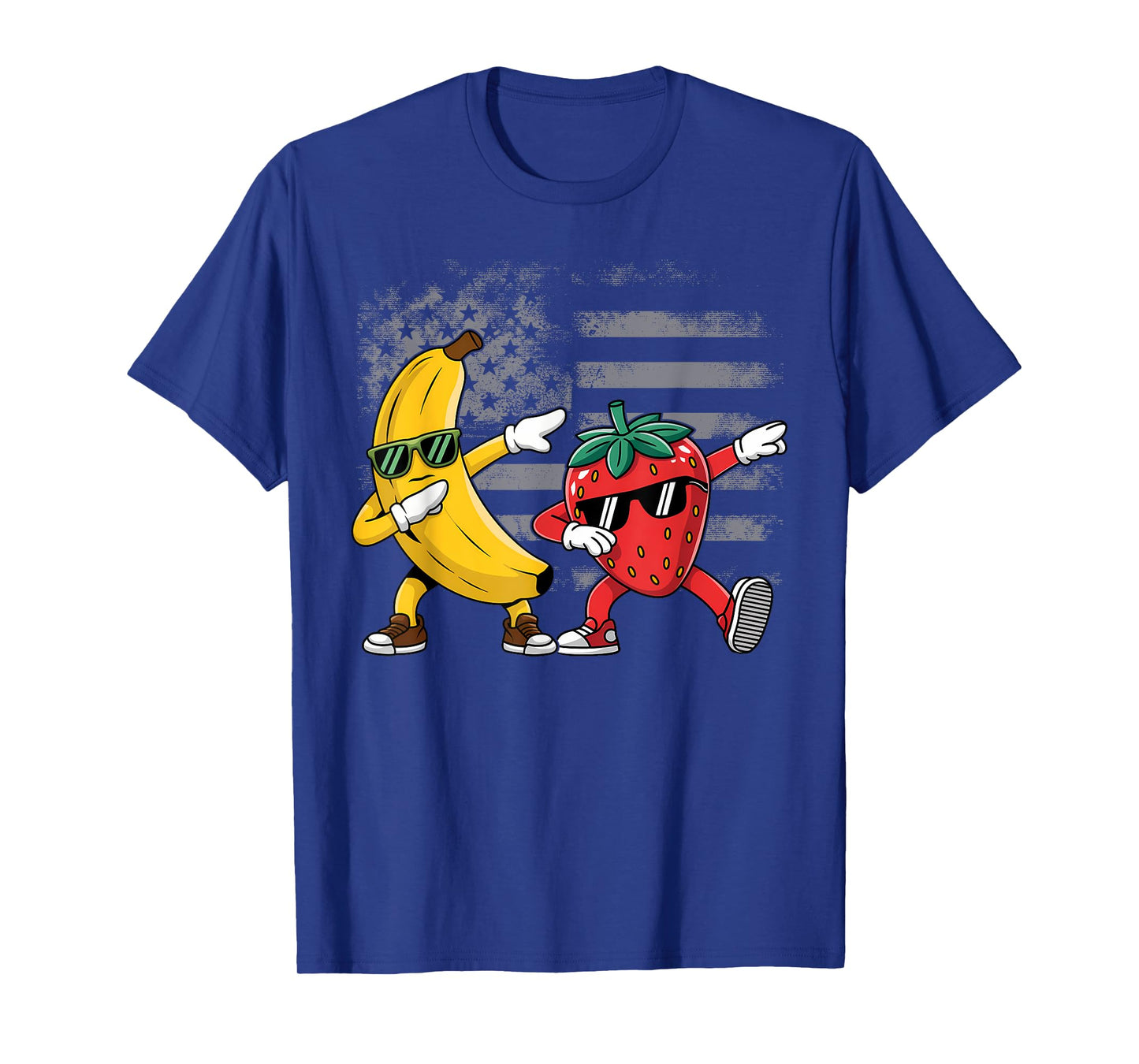 Dabbing Yellow Banana & Strawberry Funny Fruit Dab Dancing T-Shirt