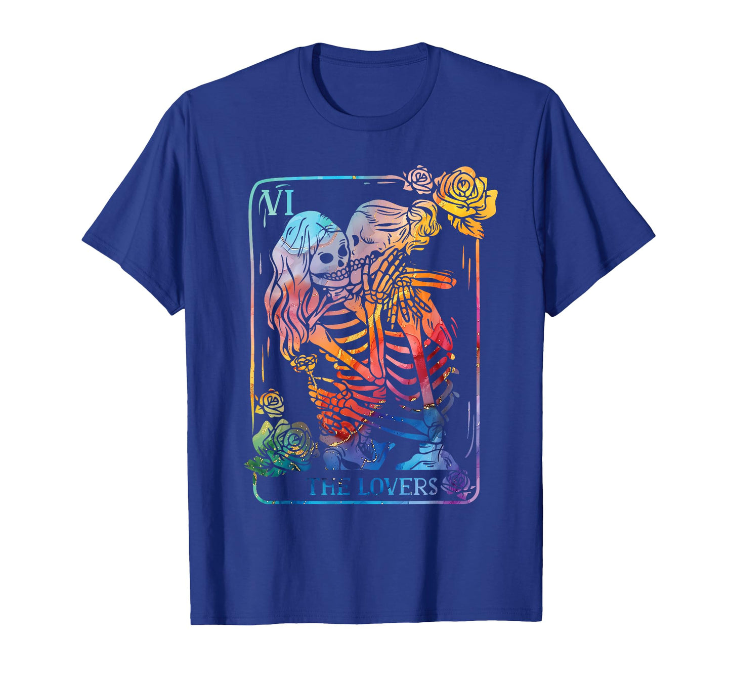 The Lovers Tarot Card Occult Goth Kissing LGBT Rainbow Pride T-Shirt