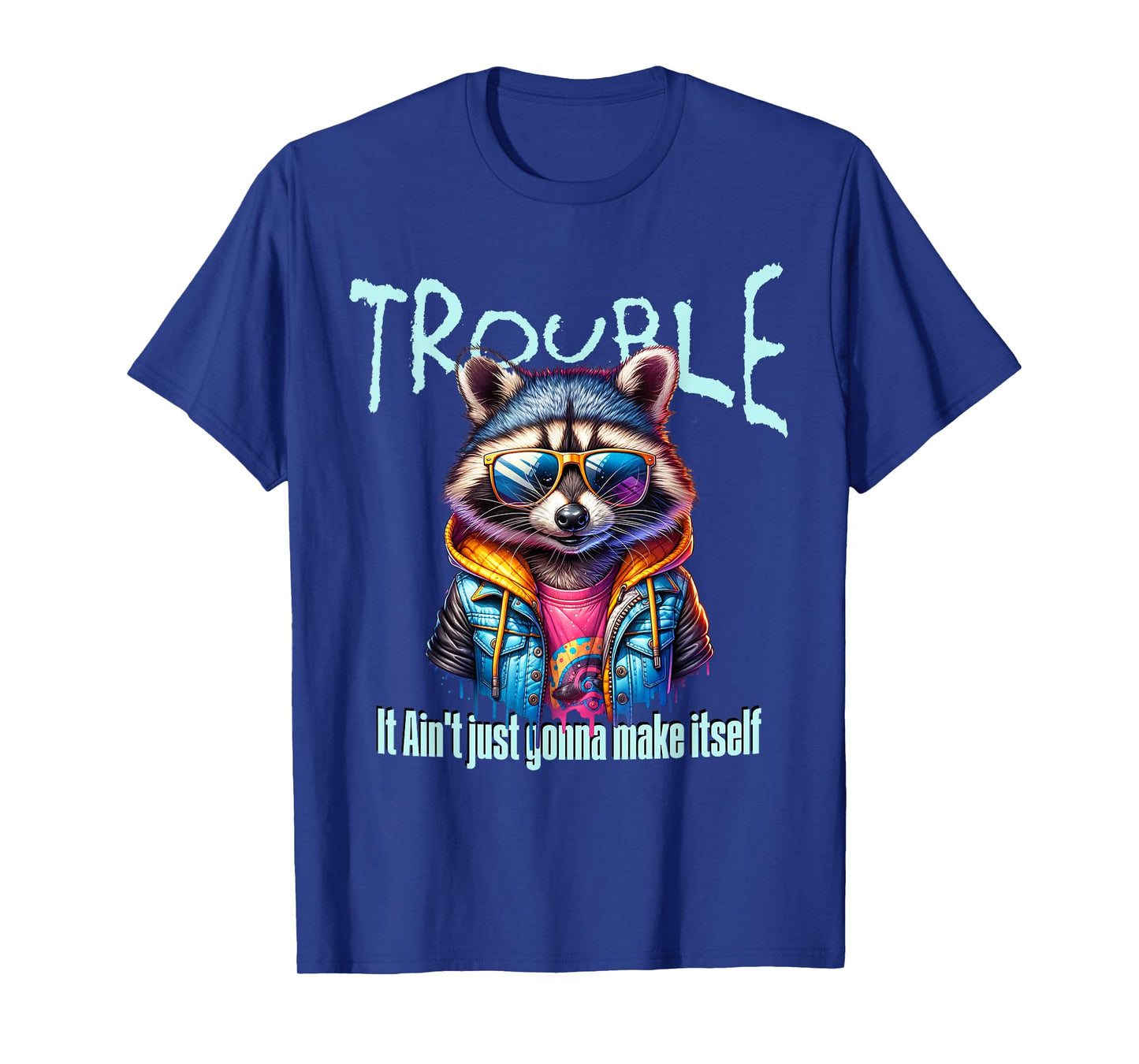 Racoon Cartoon s Funny Retro Joke s Troublesome Kids T-Shirt